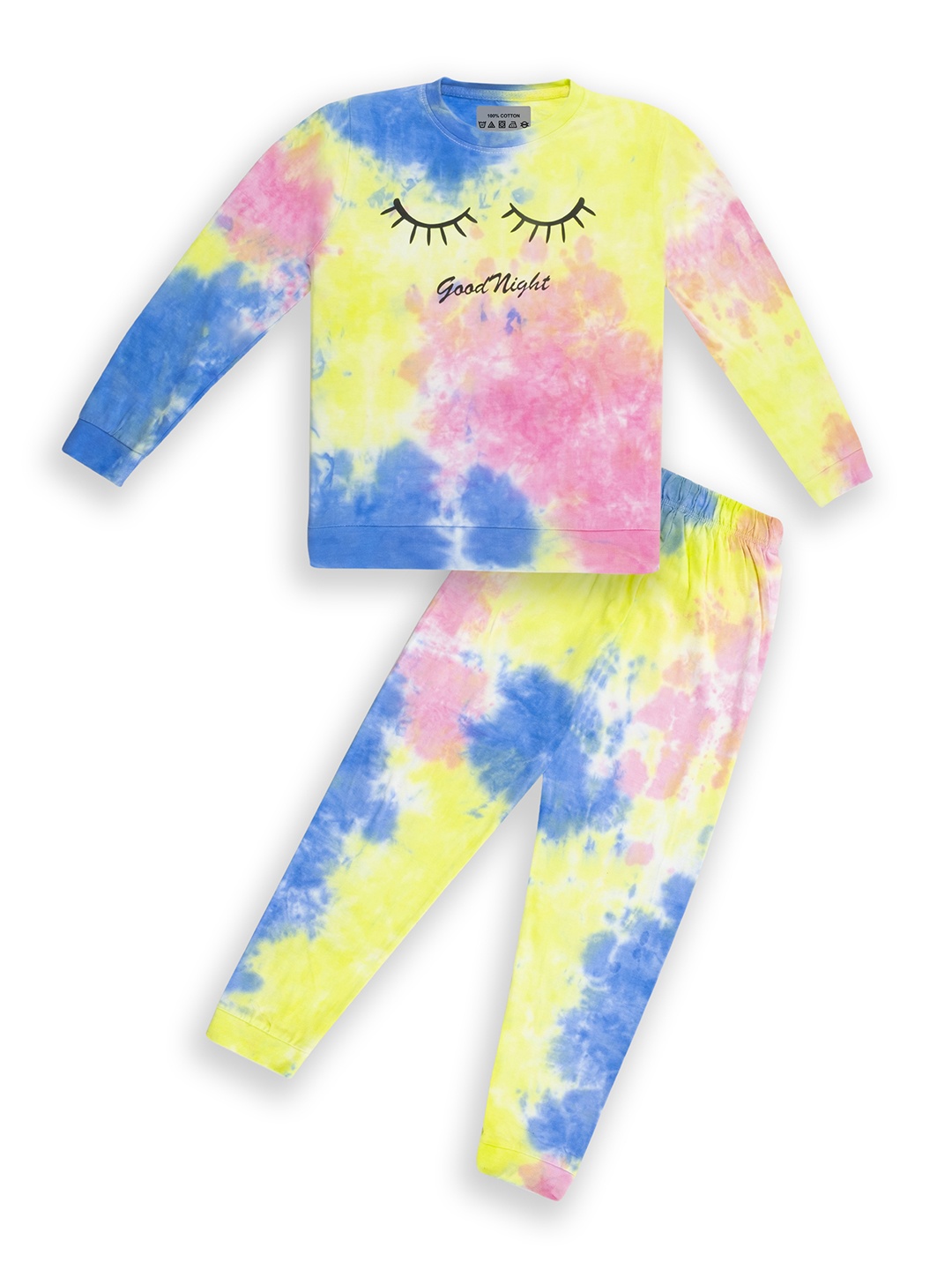 

BAESD Kids Tie & Dyed Pure Cotton Tracksuits, Yellow