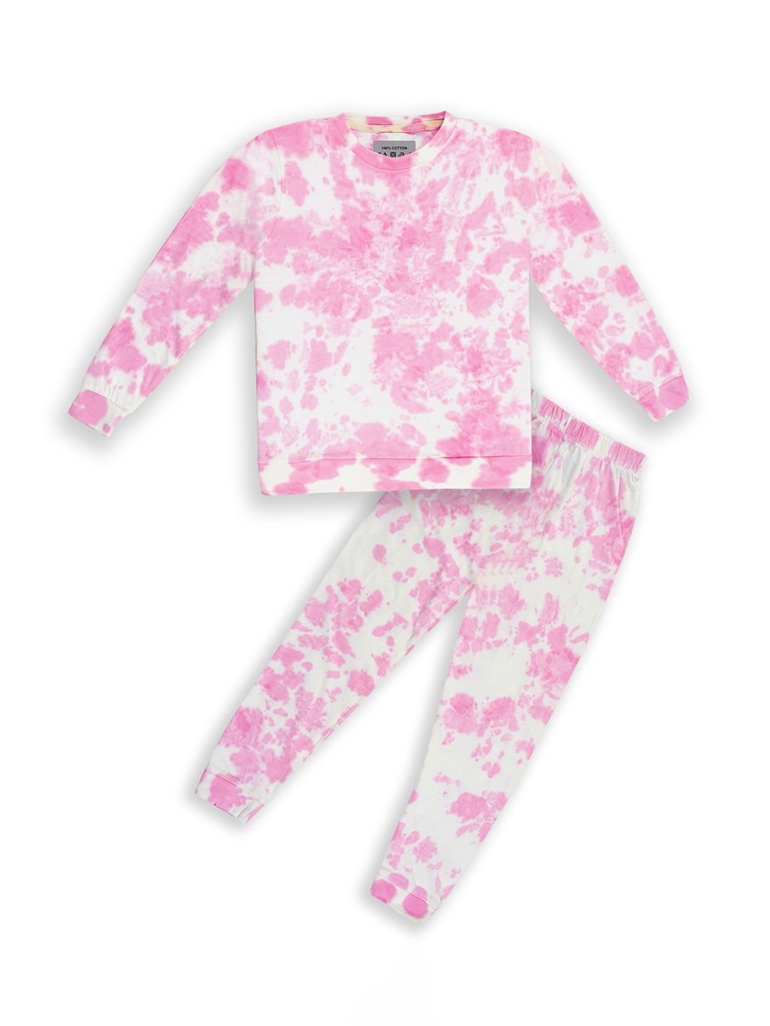 

BAESD Kids Tie & Dyed Pure Cotton Tracksuits, Pink