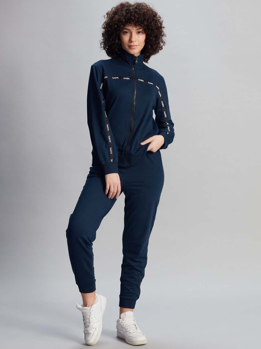 

SONA Stand Collar Sweatshirt with Joggers, Blue