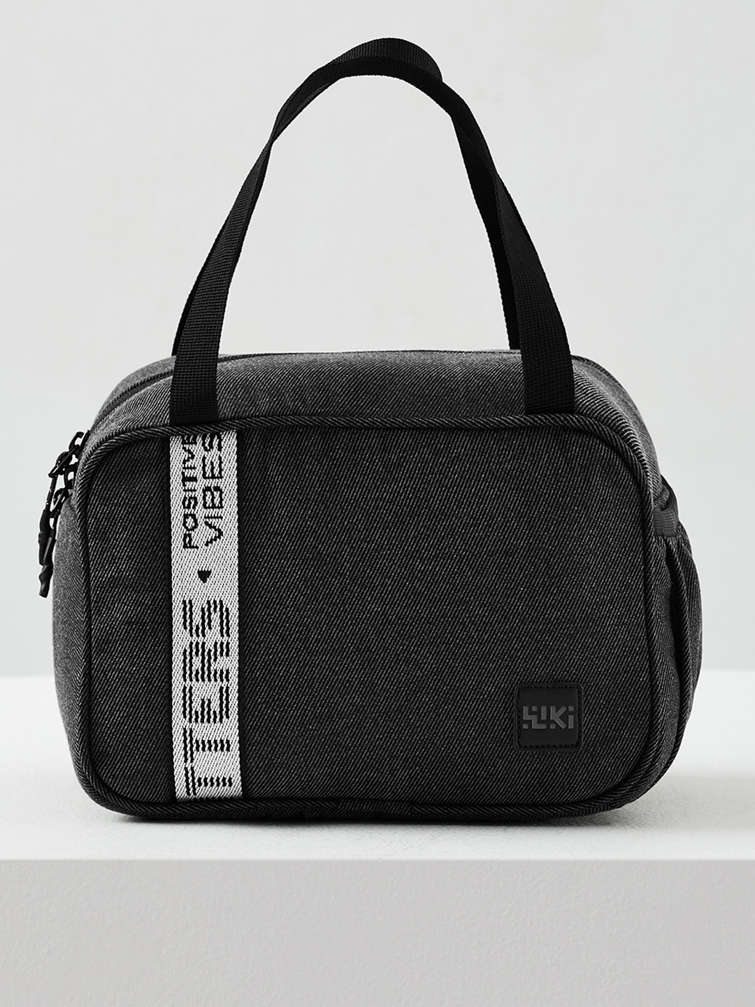 Wildcraft Typography Printed Foldable Lunch bags Travel Accessory, Black