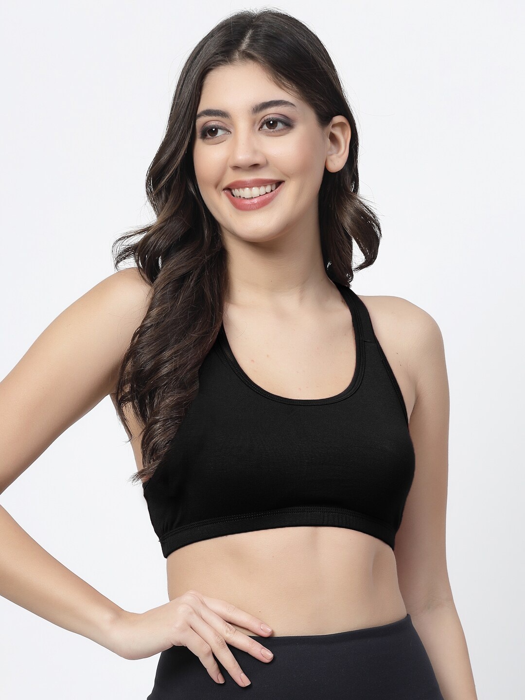 

Docare Full Coverage Non Padded Cotton Workout Bra With All Day Comfort, Black