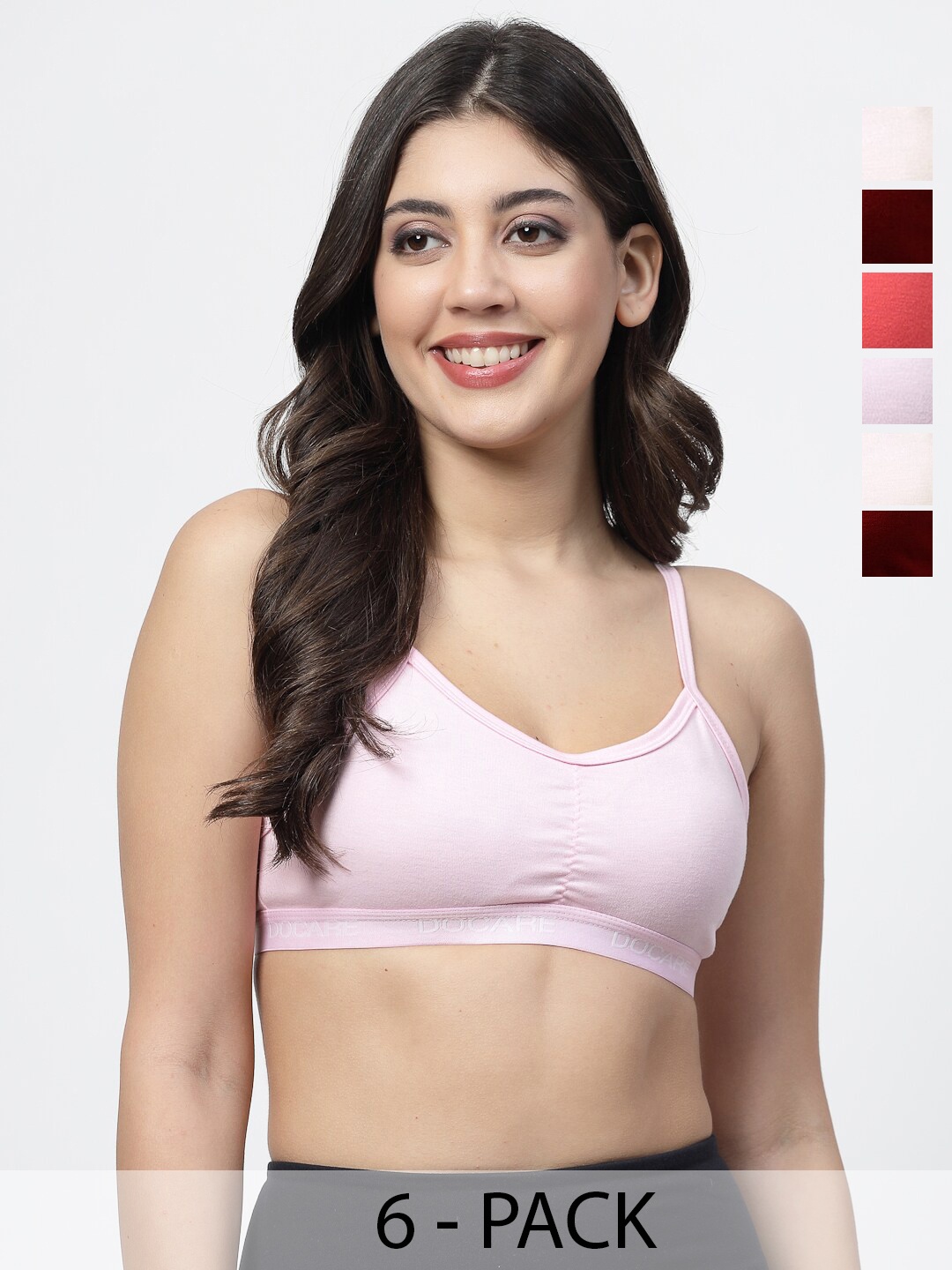 

Docare Pack OF 6 Full Coverage Non Padded Cotton T-shirt Bra With All Day Comfort, Beige