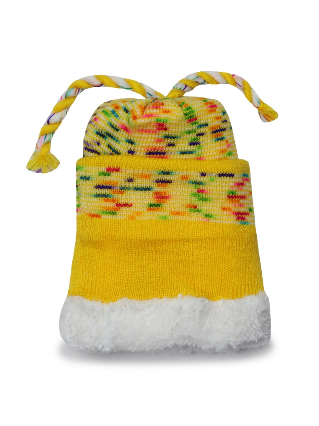

BAESD Kids Printed Woollen Beanie, Yellow