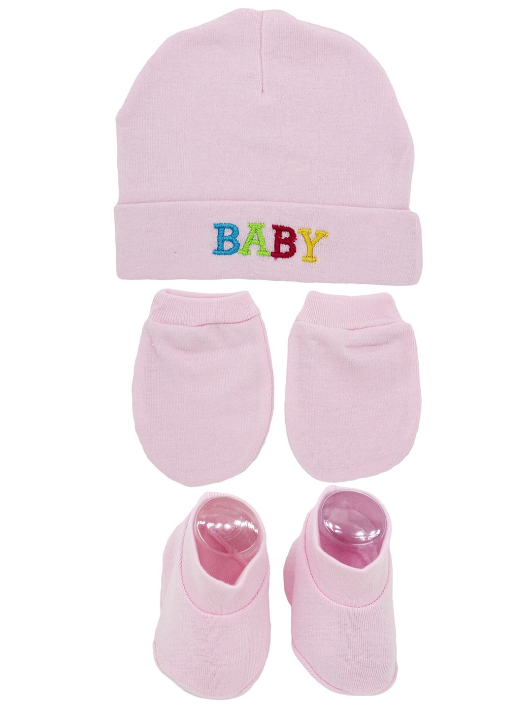 

BAESD Infants Organic Cotton Mittens With Booties & Cap, Pink