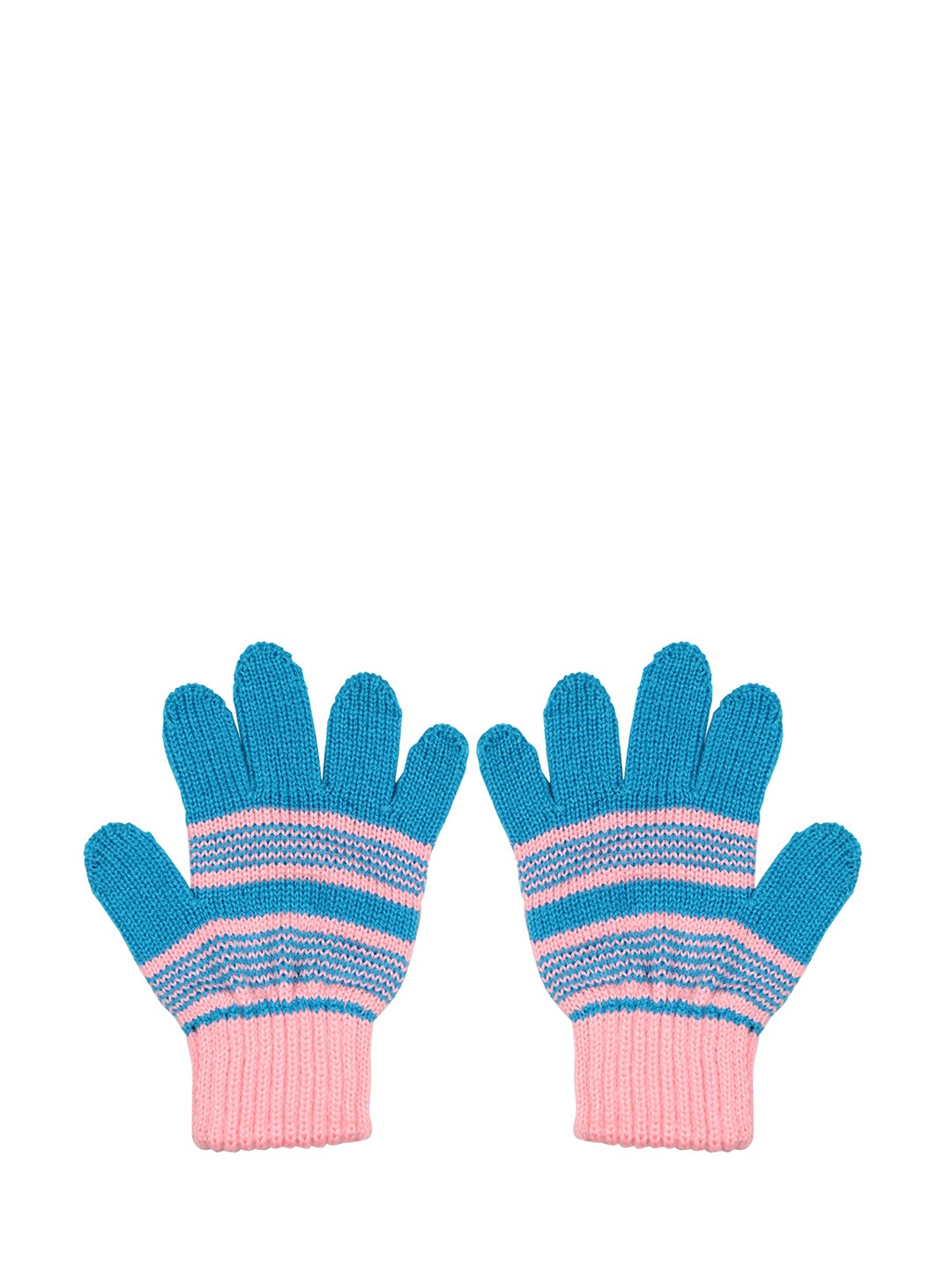 

BAESD Kids Striped Winter Wool Acrylic Hand Gloves, Blue