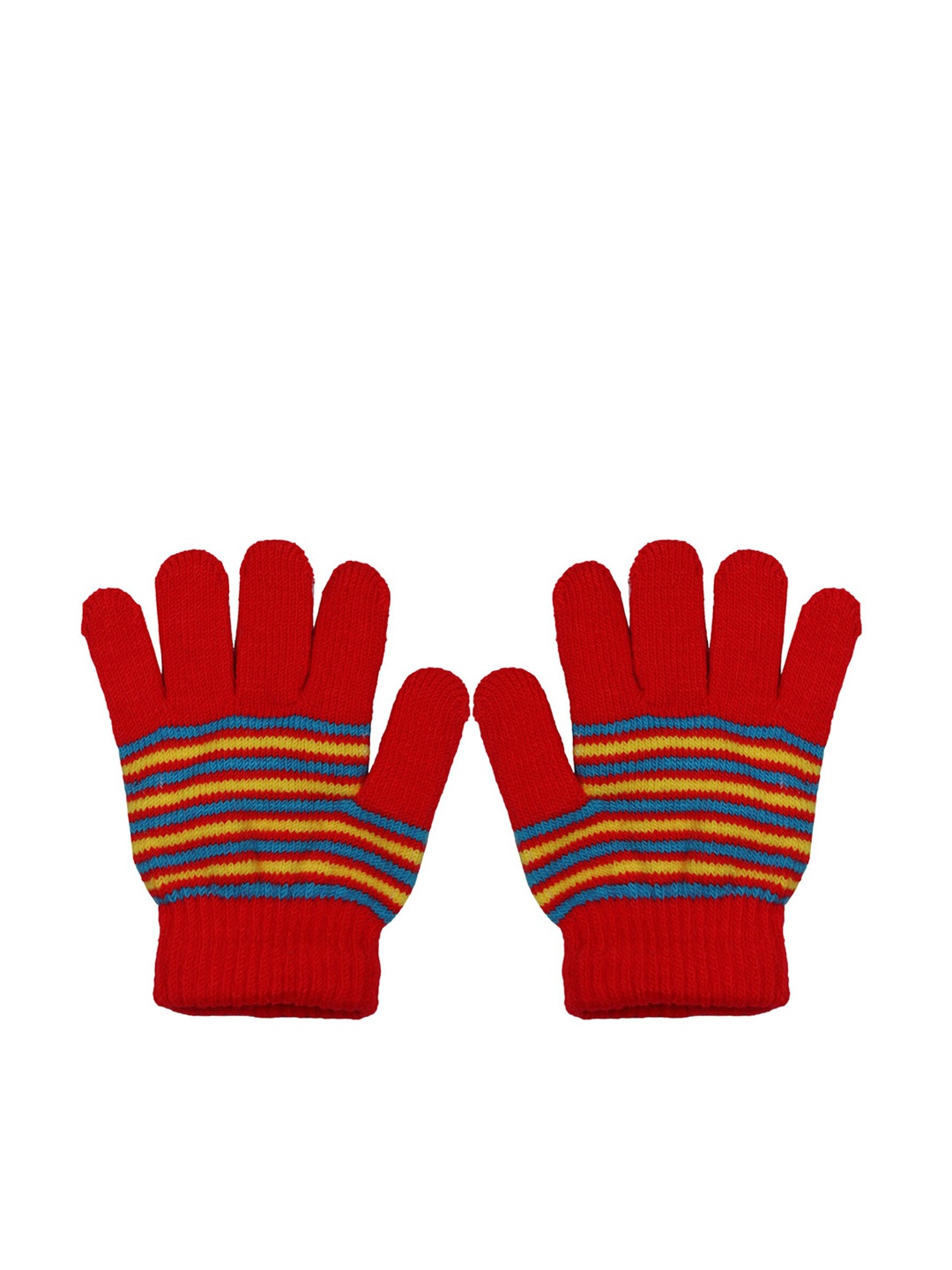 

BAESD Kids Striped Knitted Wool Winter Gloves, Red
