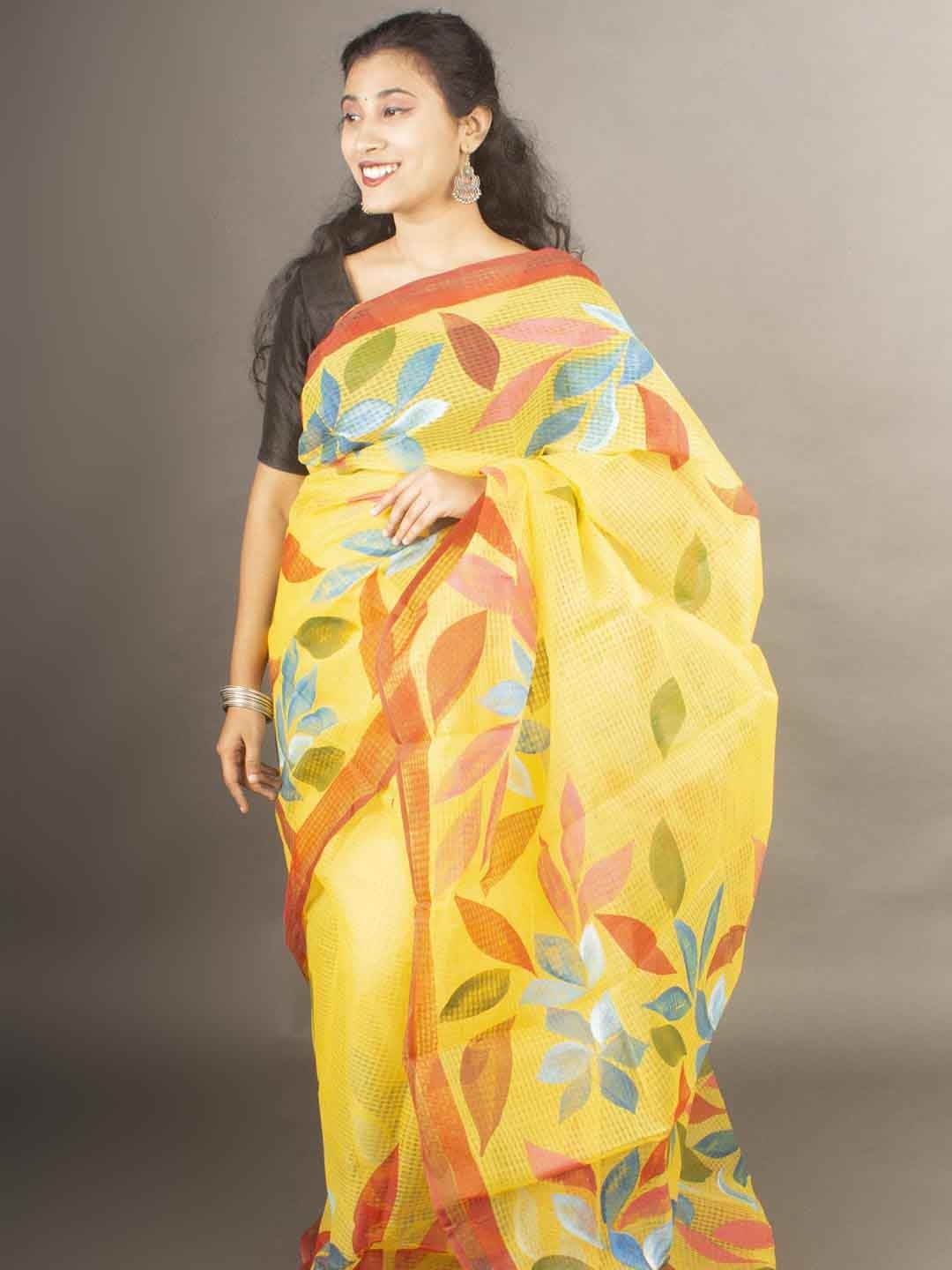 

Aevum Floral Pure Cotton Saree, Yellow