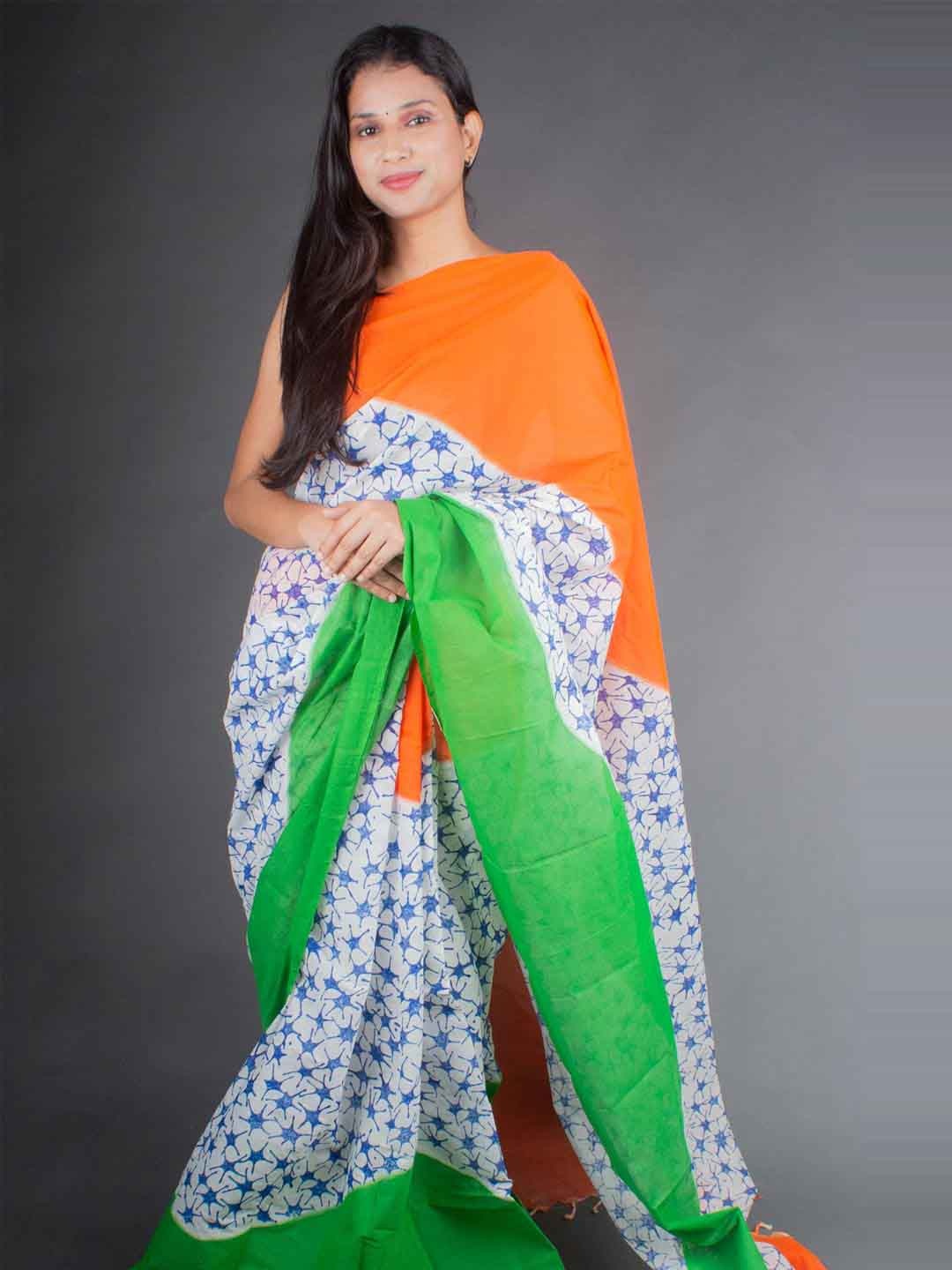 

Aevum Ethnic Motifs Printed Pure Cotton Saree, White