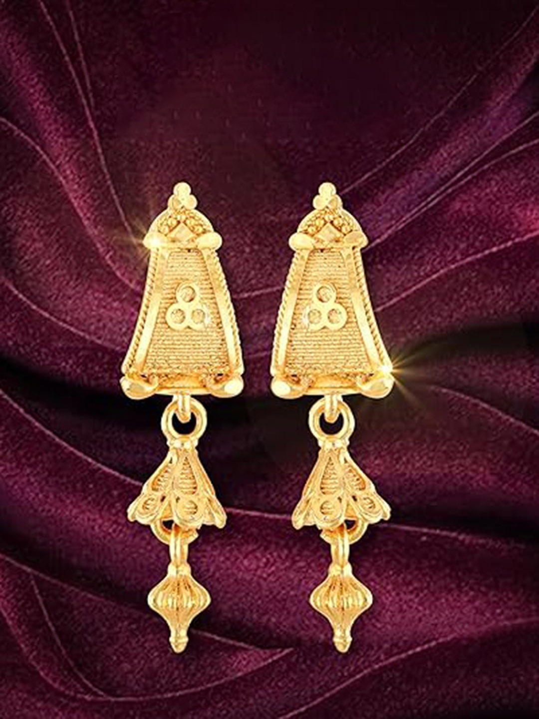 

Vighnaharta Gold-Plated Drop Earrings