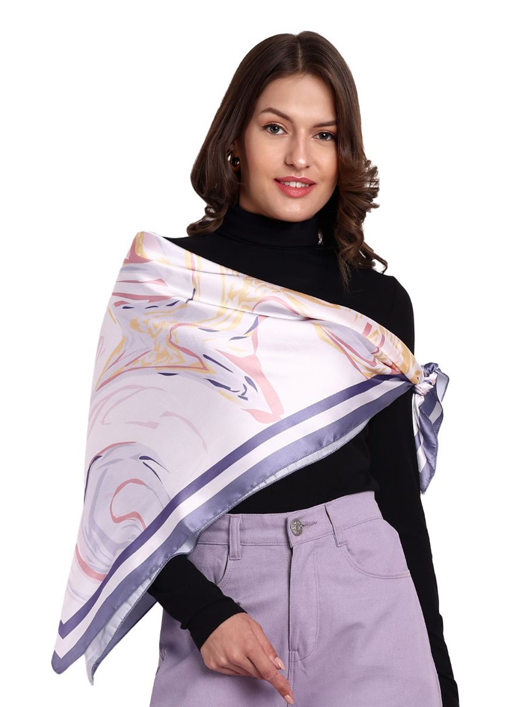 

CrossKulture Abstract Printed Scarf, White