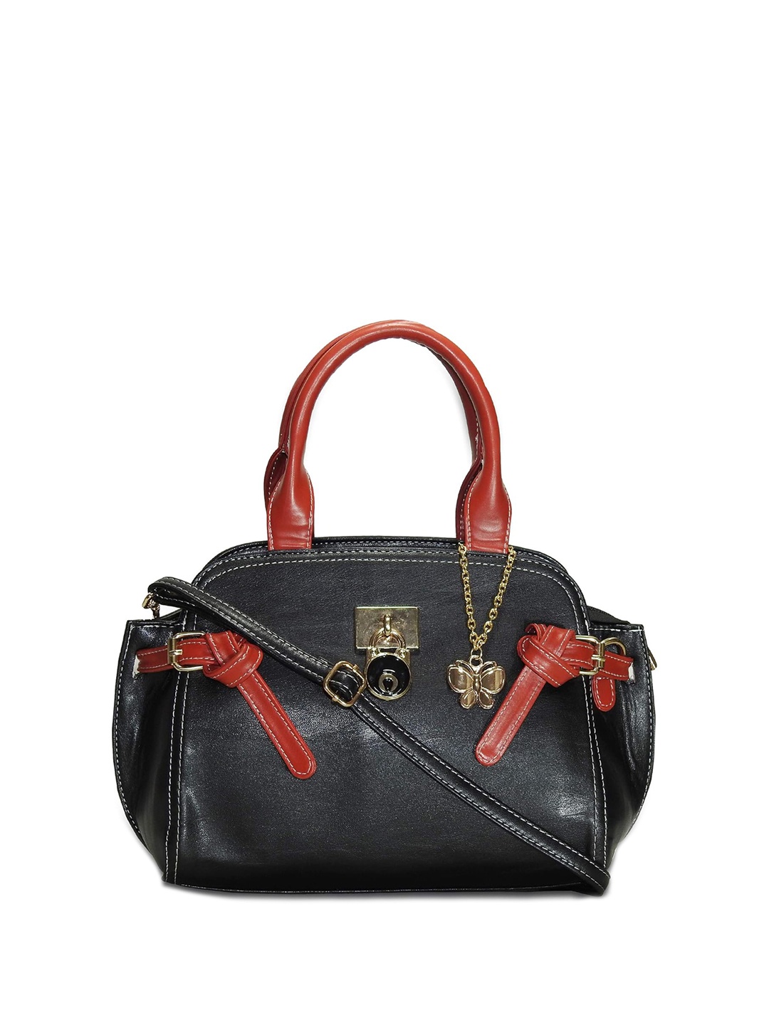 

Butterflies Structured Handheld Bag, Black