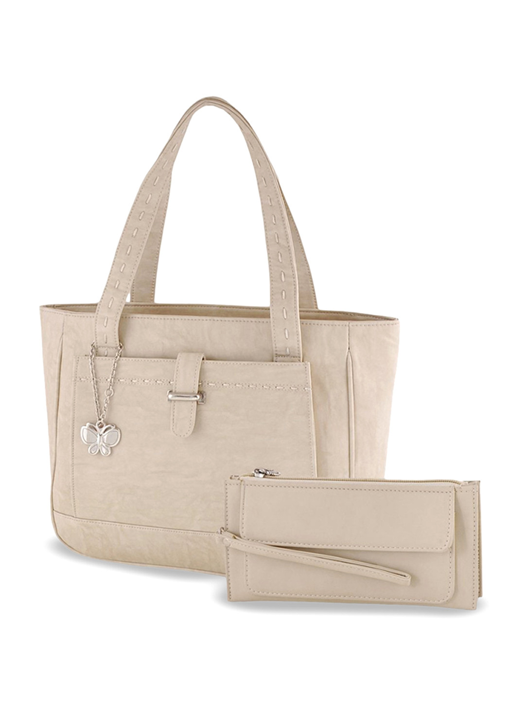 

Butterflies Shopper Shoulder Bag, Cream