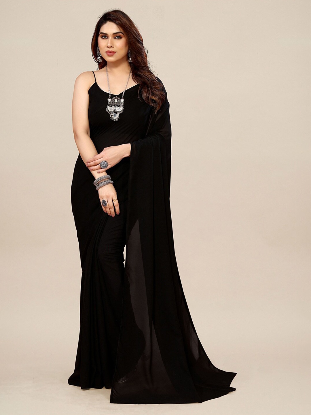 

Sanwariya Silk Pure Georgette Saree, Black