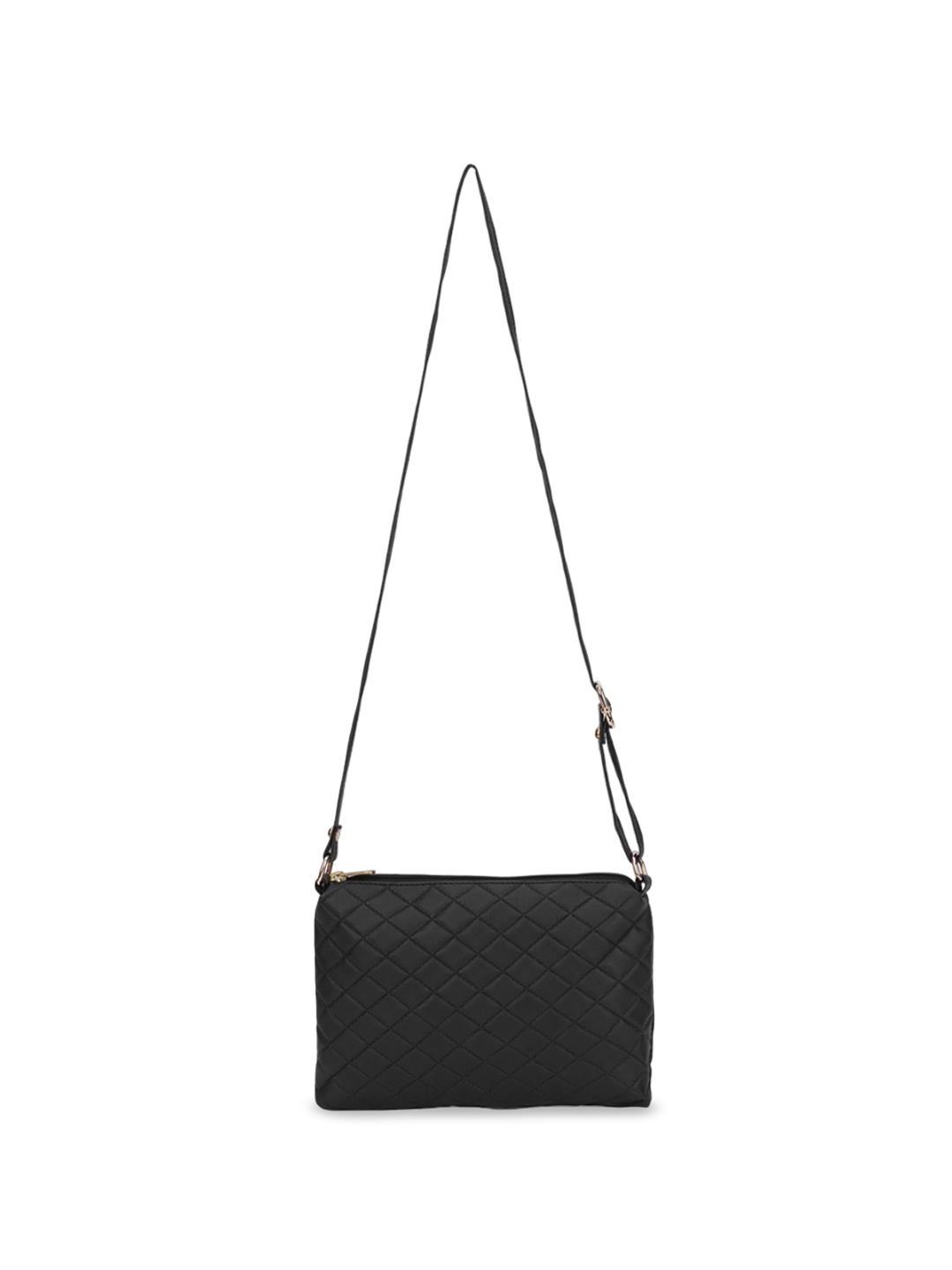 

OsaiZ Geometric Textured PU Structured Sling Bag, Black