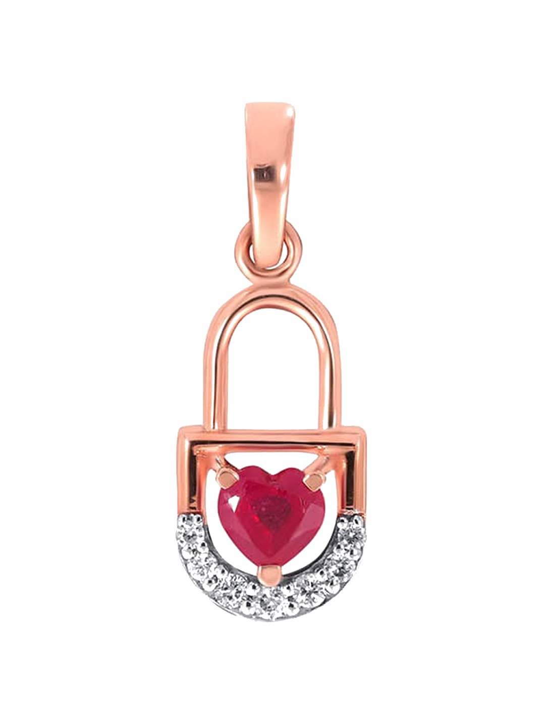 

SENCO 14KT Rose Gold Love Padlock Diamond Pendant-1.0gm