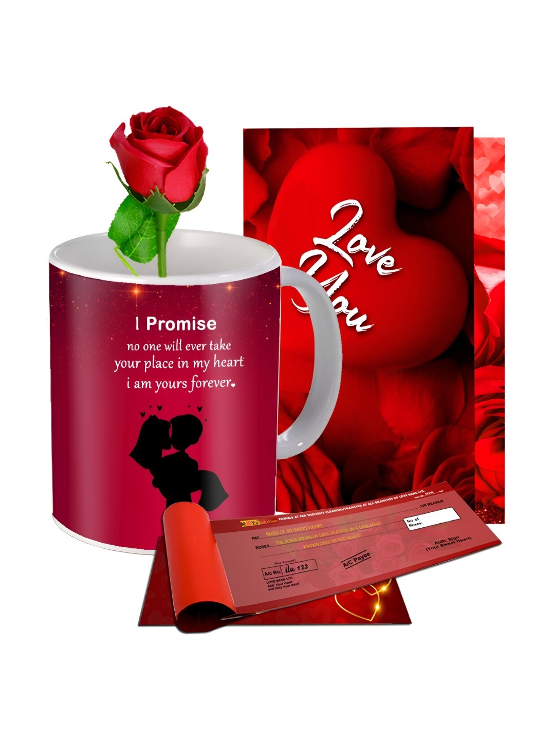 

ME & YOU Red & White 4 Pieces Printed Home Gift Set