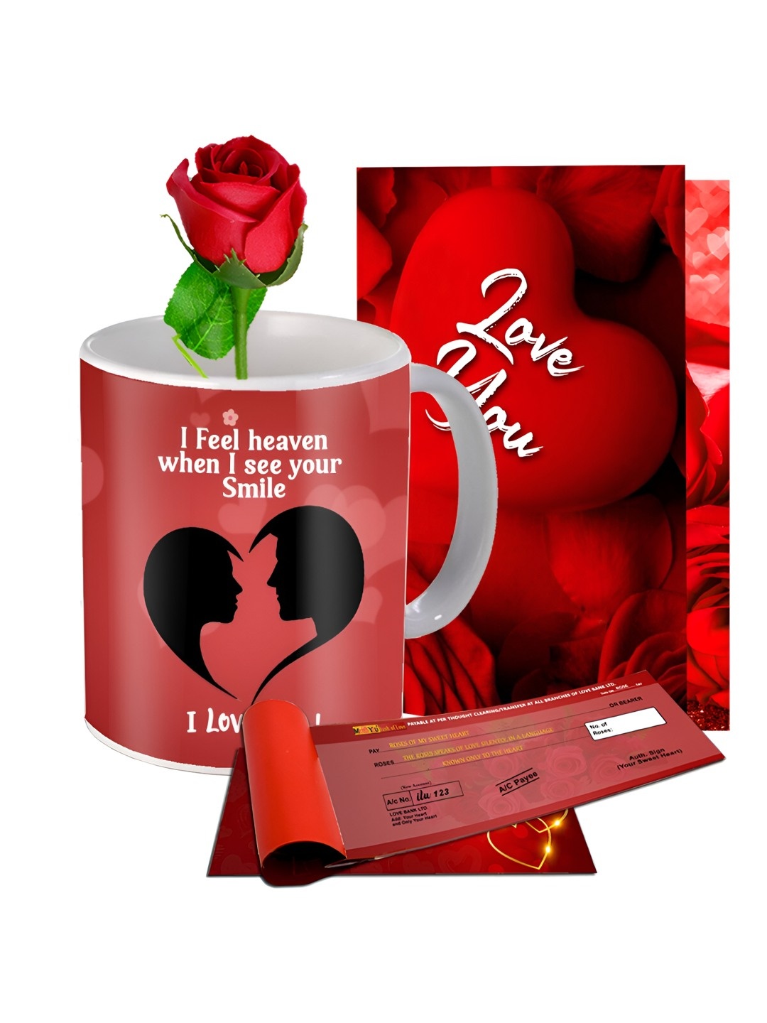 

ME & YOU Red & Black 4 Pieces Printed Valentines Gift Set