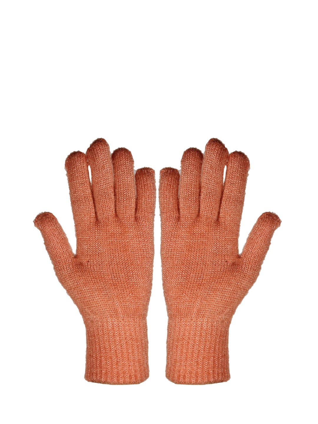 

BAESD Men Full Finger Woolen Winter Gloves, Orange