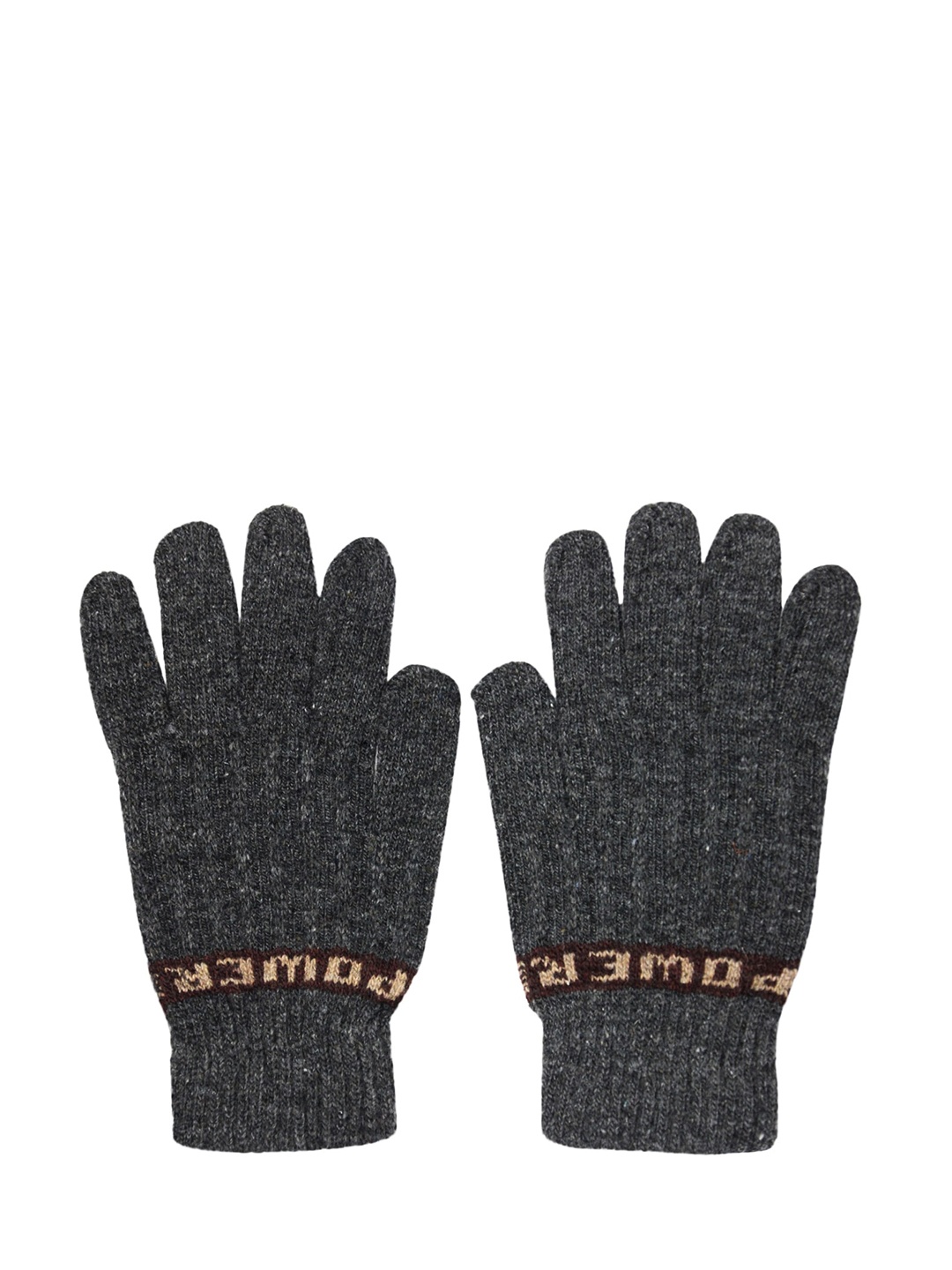 

BAESD Men Patterned Full Finger Woolen Winter Gloves, Grey