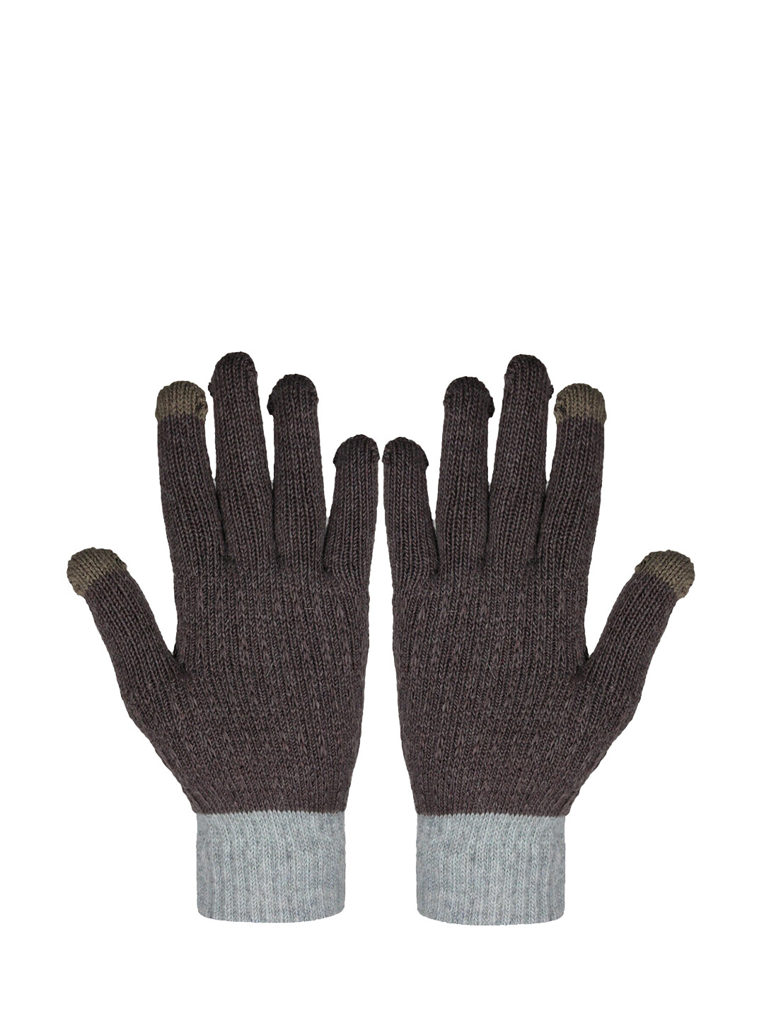 

BAESD Women Full Finger Woolen Winter Gloves, Brown