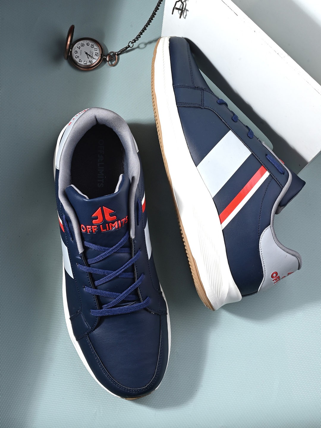 

OFF LIMITS Men Round Toe Sneakers, Navy blue