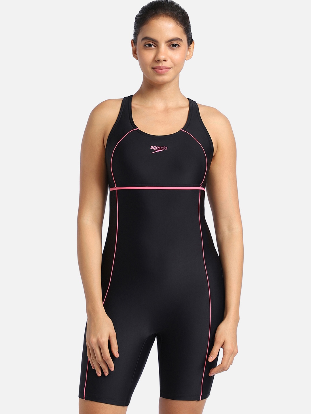 

Speedo Shoulder Straps Racerback Legsuit, Black