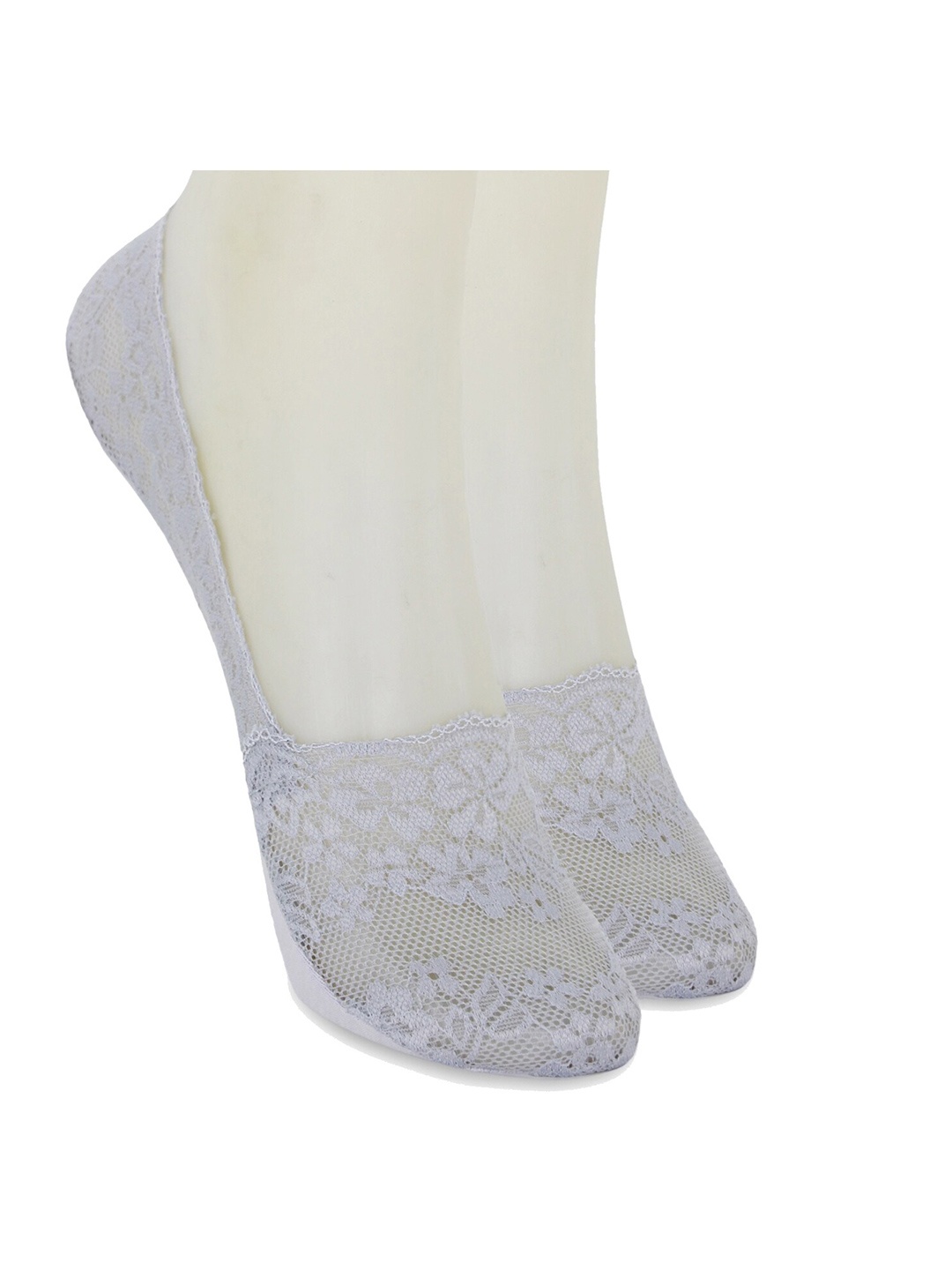 

BAESD Women Pack Of 2 Patterned Cotton Shoe Liners Socks, Grey
