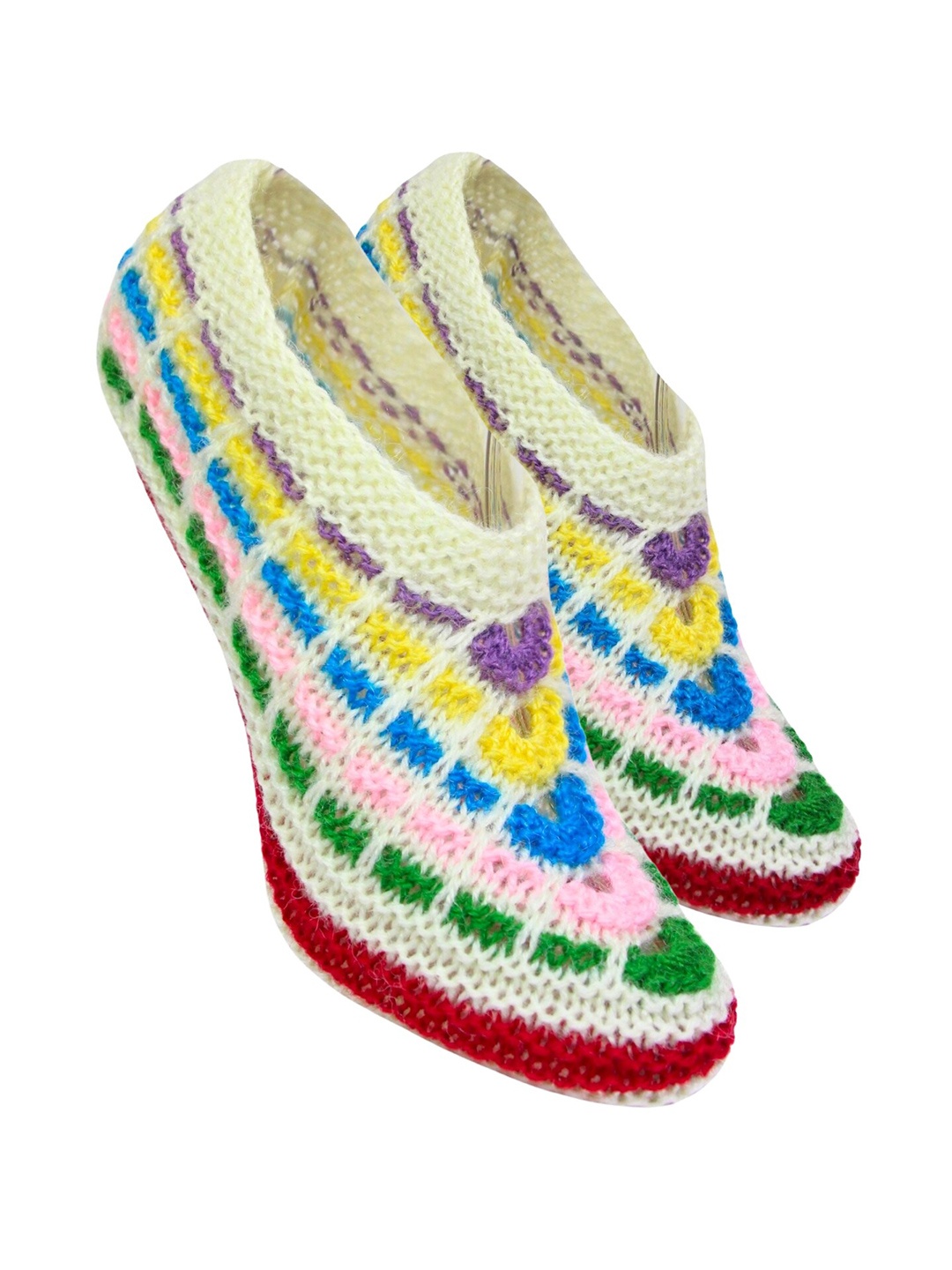 

BAESD Women Patterned Woollen Shoe Liner Socks, White