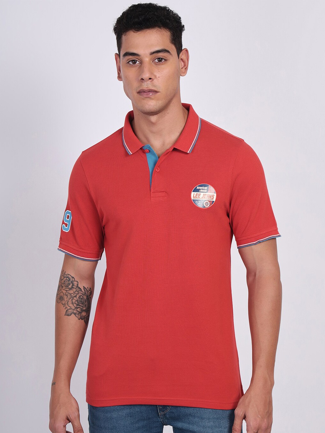 

Lee Polo Collar Slim Fit Cotton T-shirt, Orange