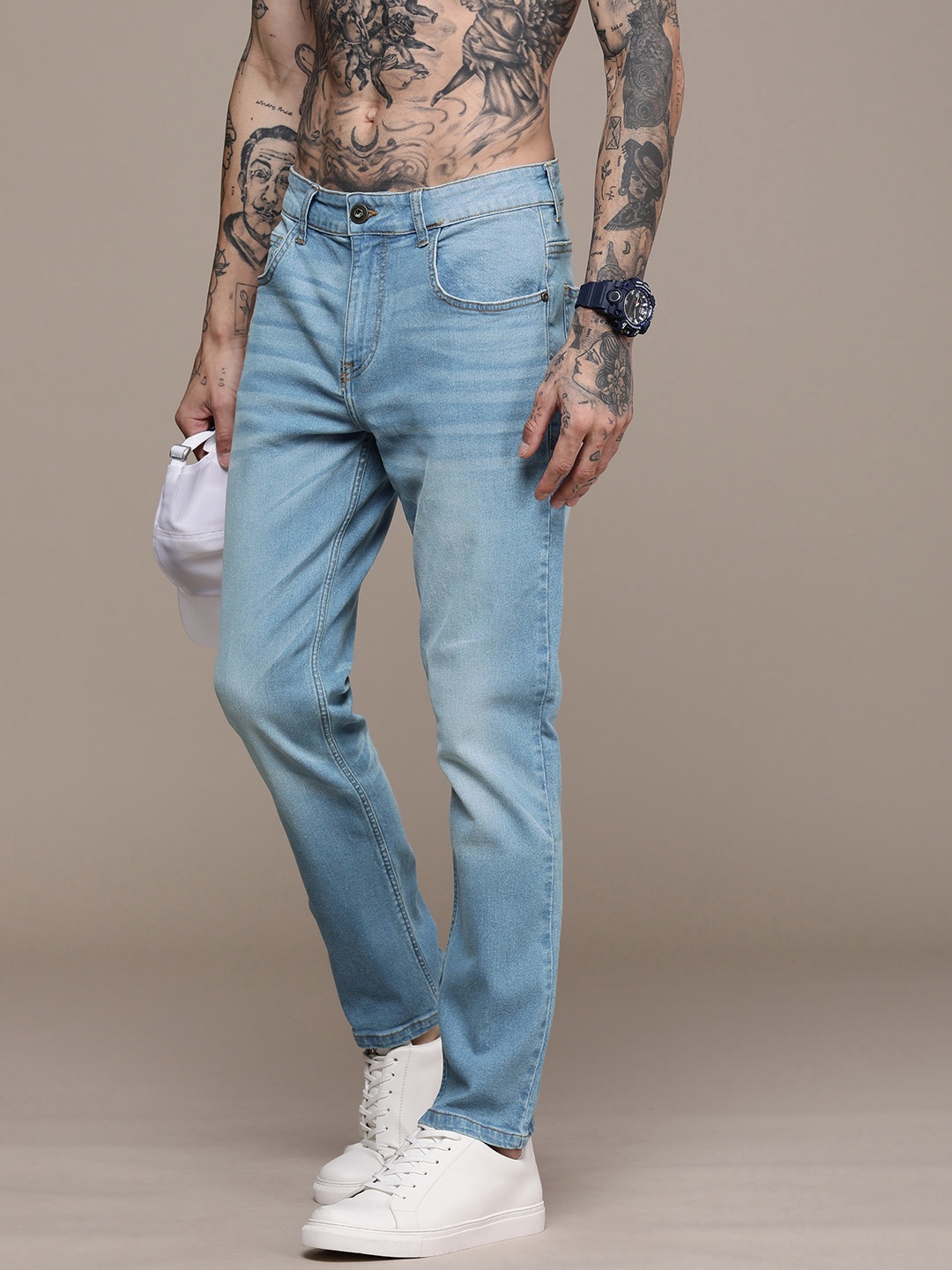 

Roadster Men Slim Fit Heavy Fade Jeans, Blue