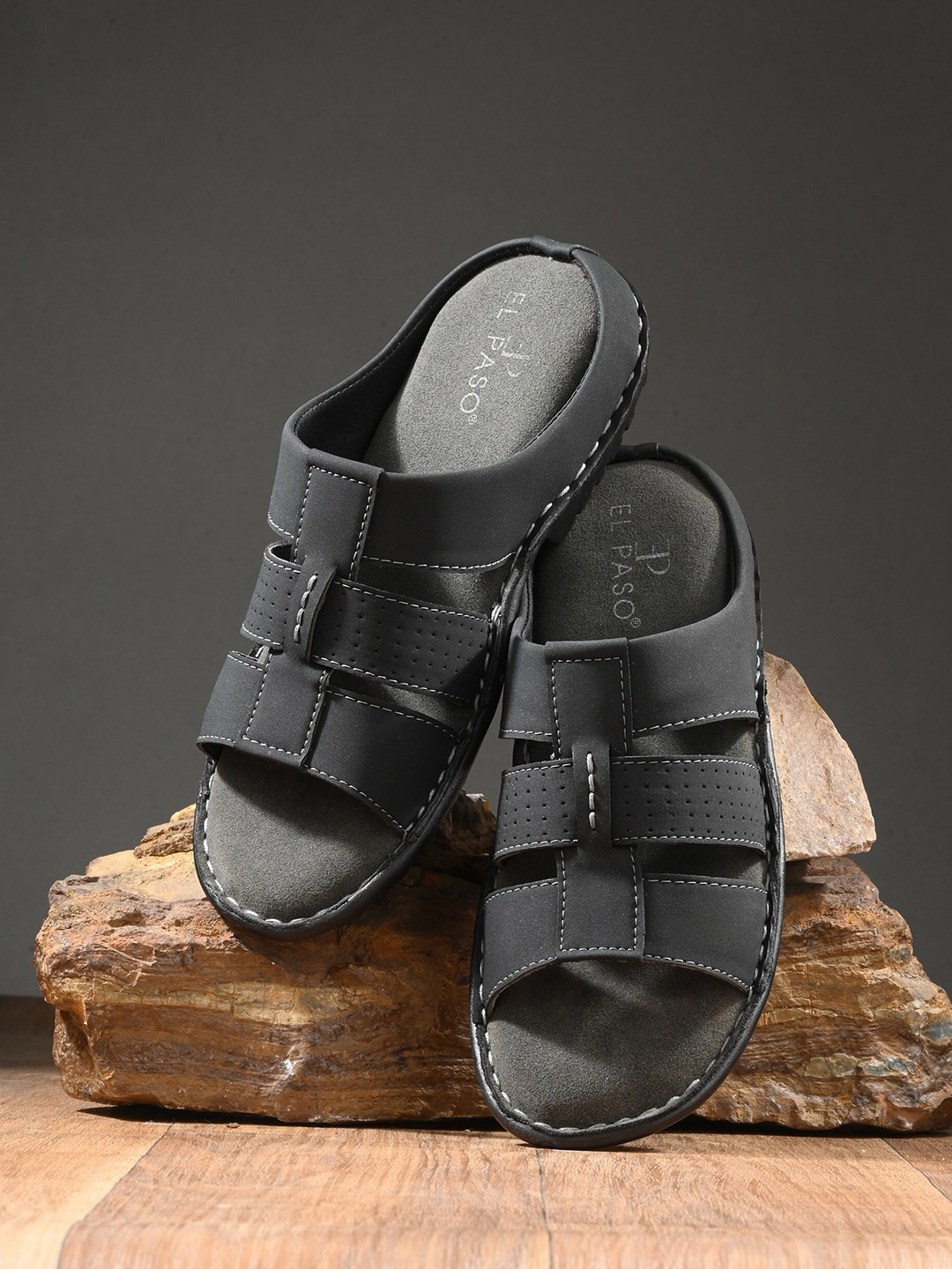 

El Paso Men Comfort Sandals, Black