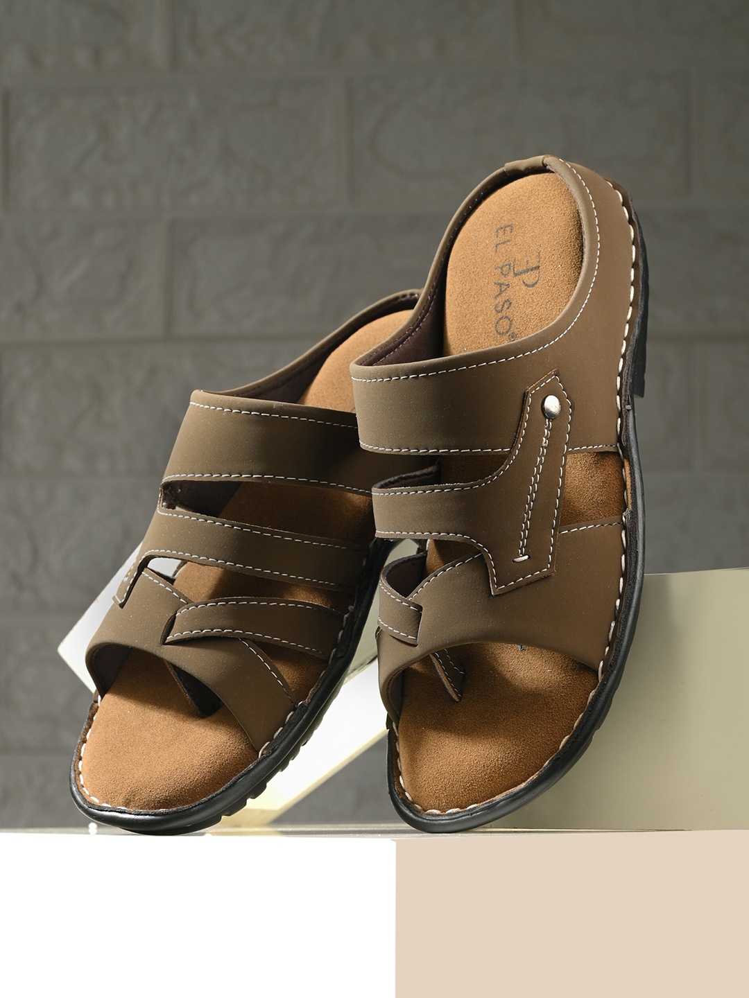 

El Paso Men Slip-On Comfort Sandals, Brown