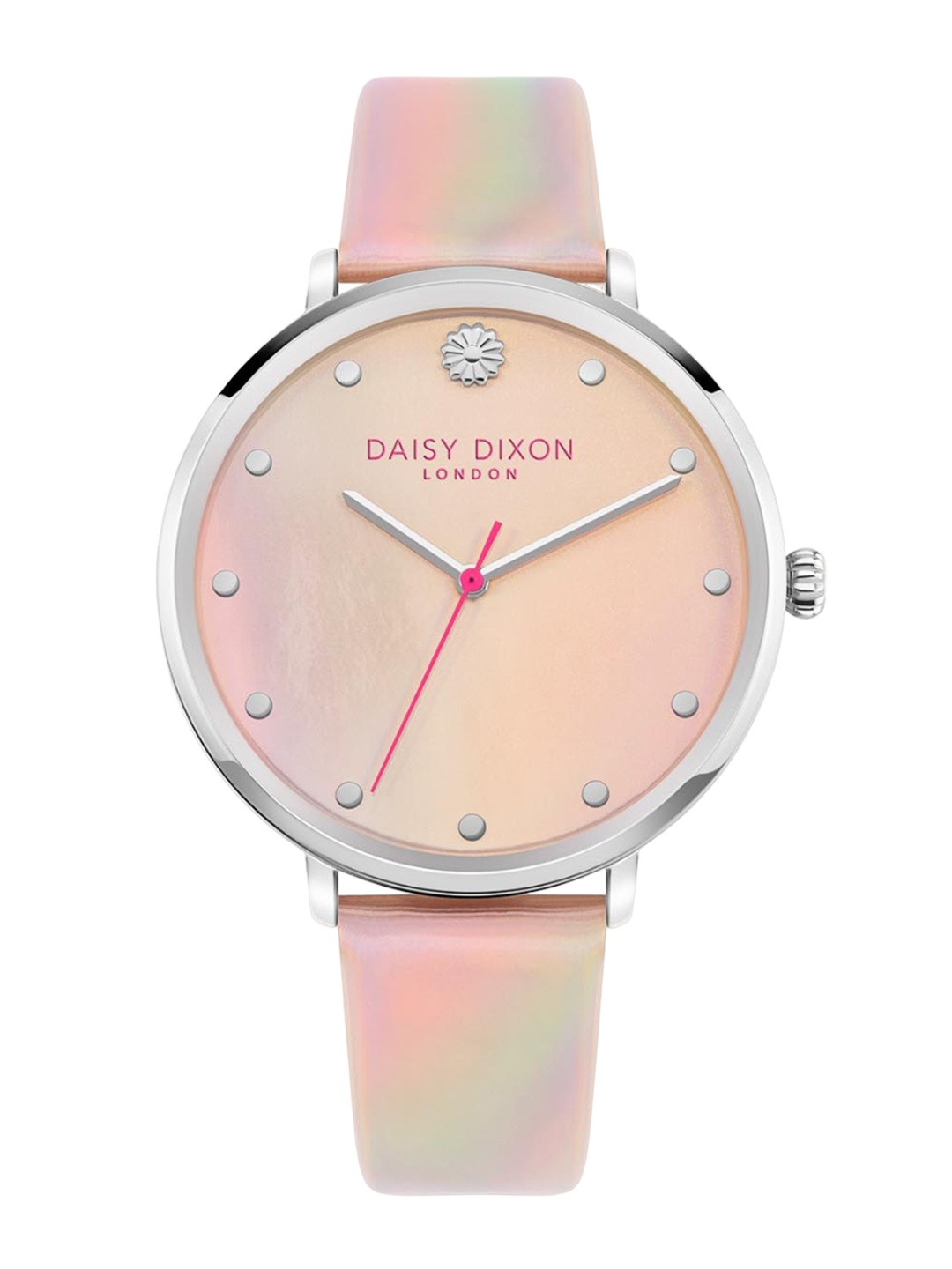 

Daisy Dixon Women Embellished Dial & Leather Straps Analogue Watch DD161UP, Peach