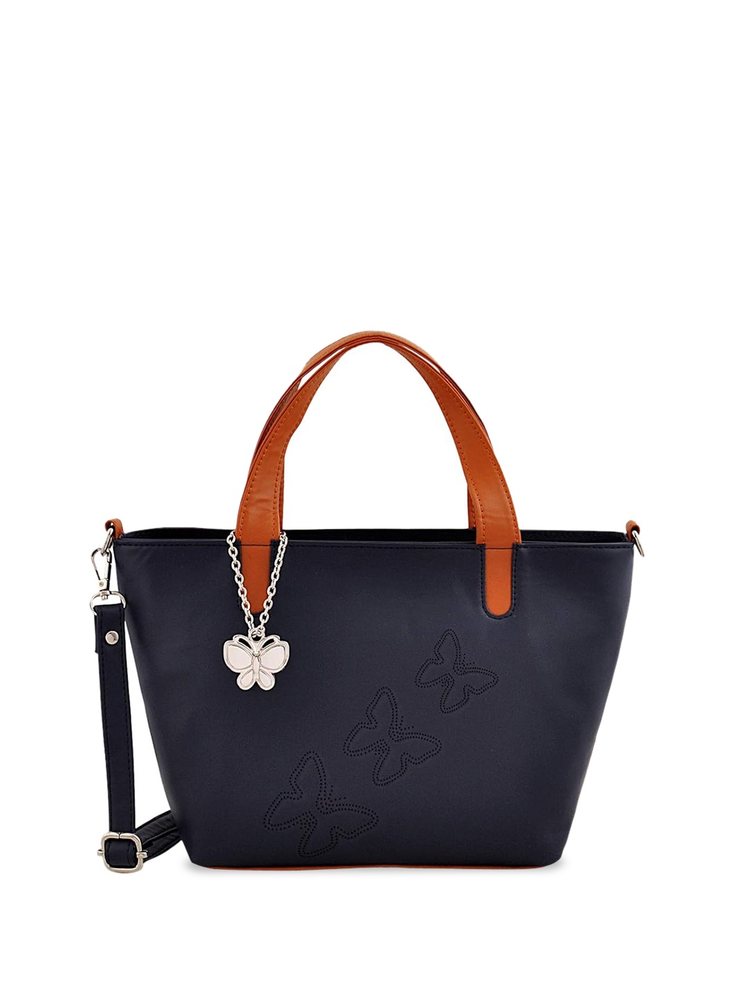 

Butterflies PU Structured Handheld Bag, Blue
