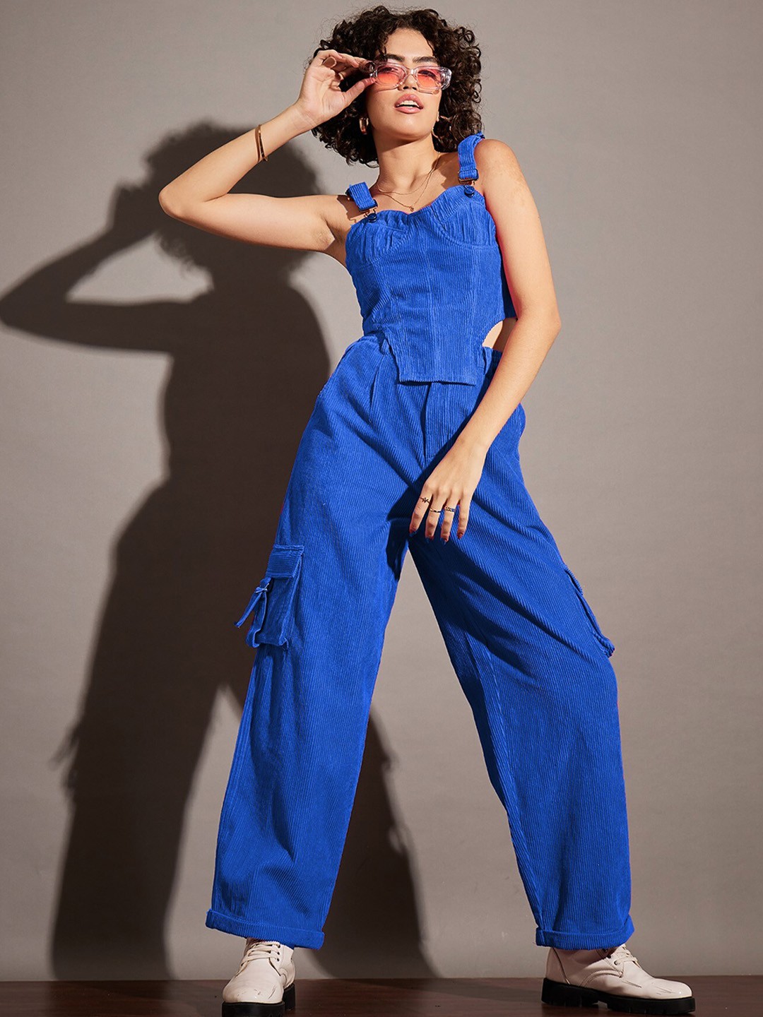 

SASSAFRAS Blue Pure Cotton Corduroy Top With Cargo Trousers