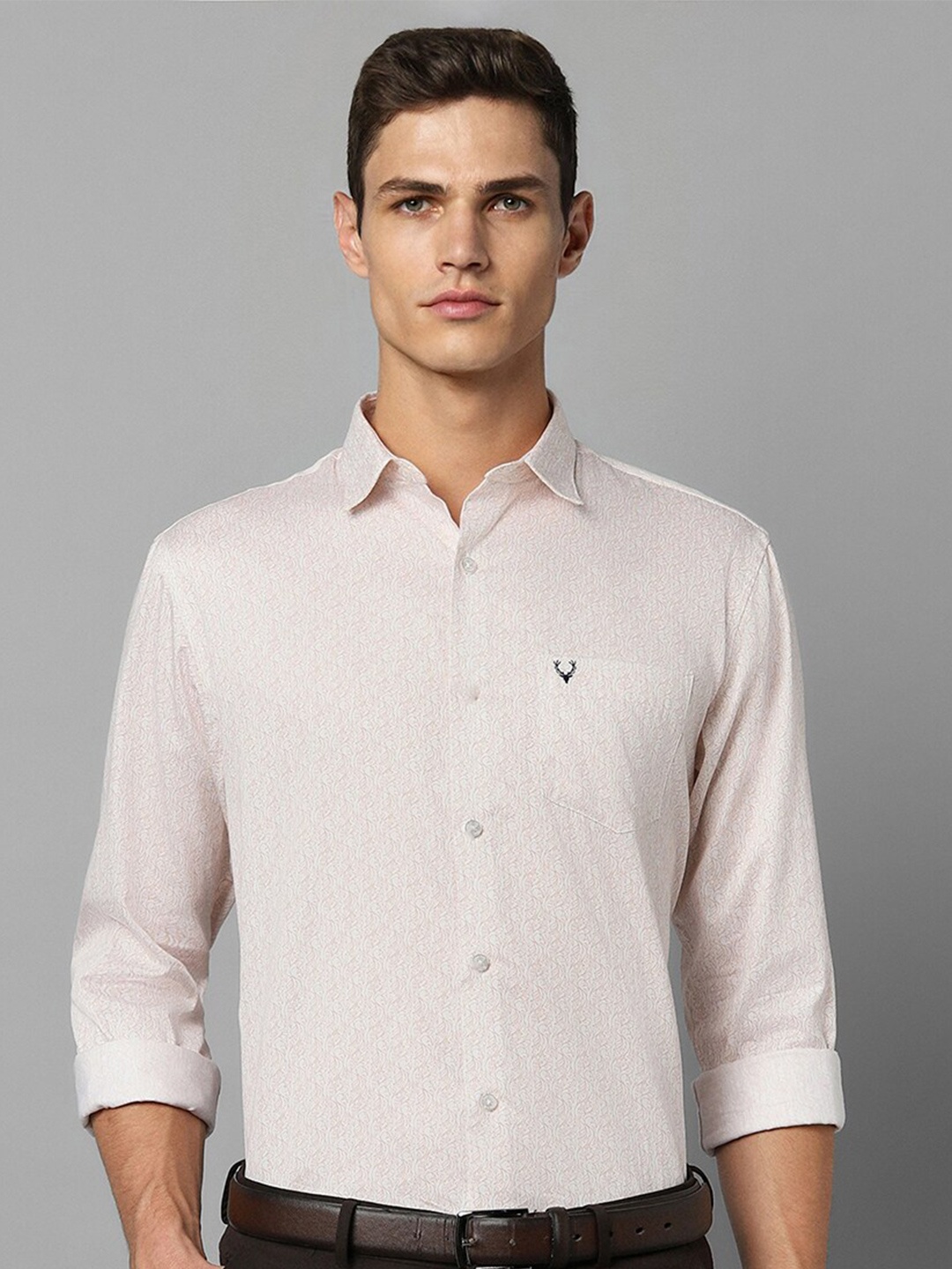 

Allen Solly Slim Fit Printed Pure Cotton Casual Shirt, Pink