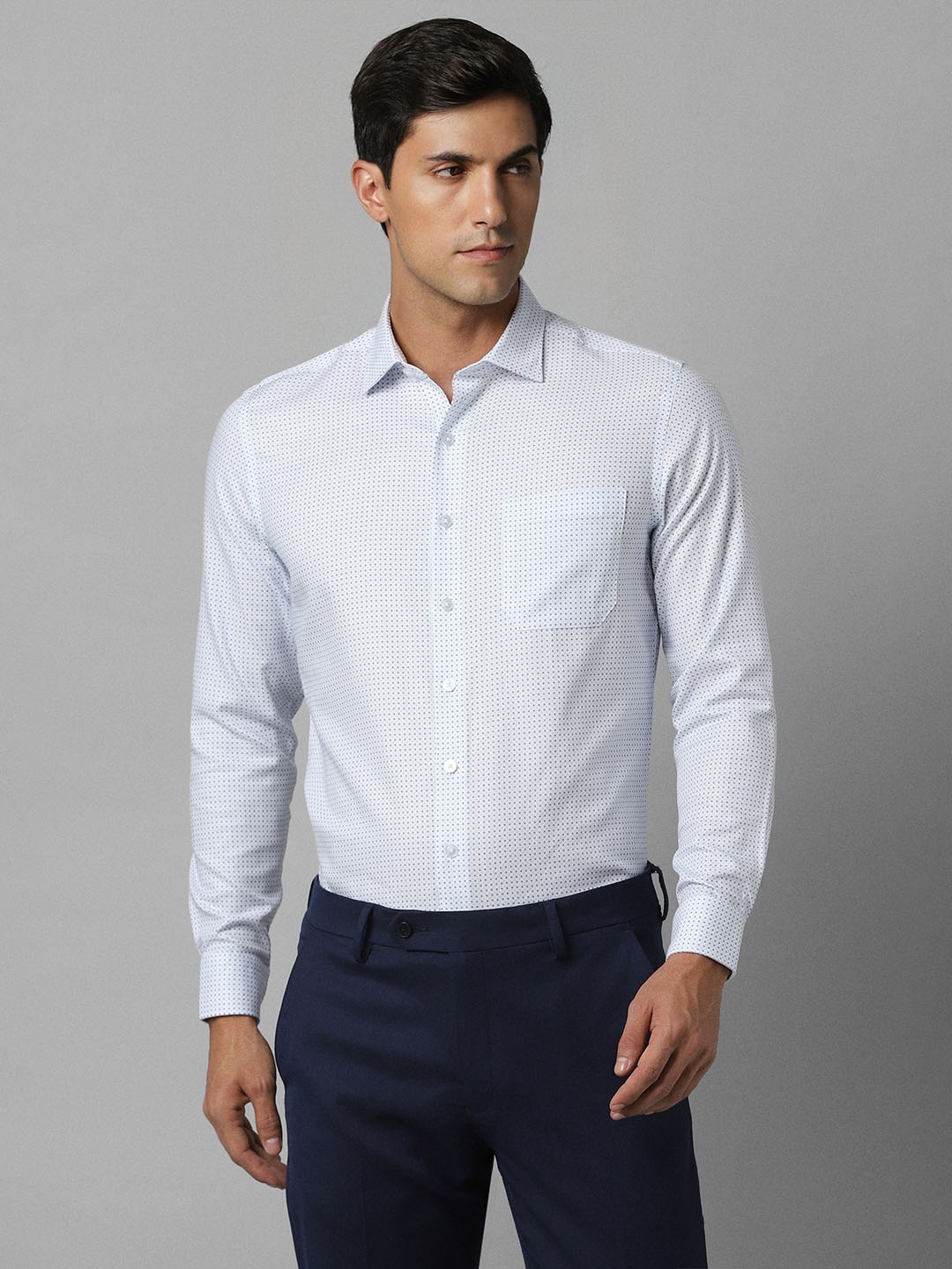 

Louis Philippe Men Slim Fit Opaque Formal Shirt, Blue