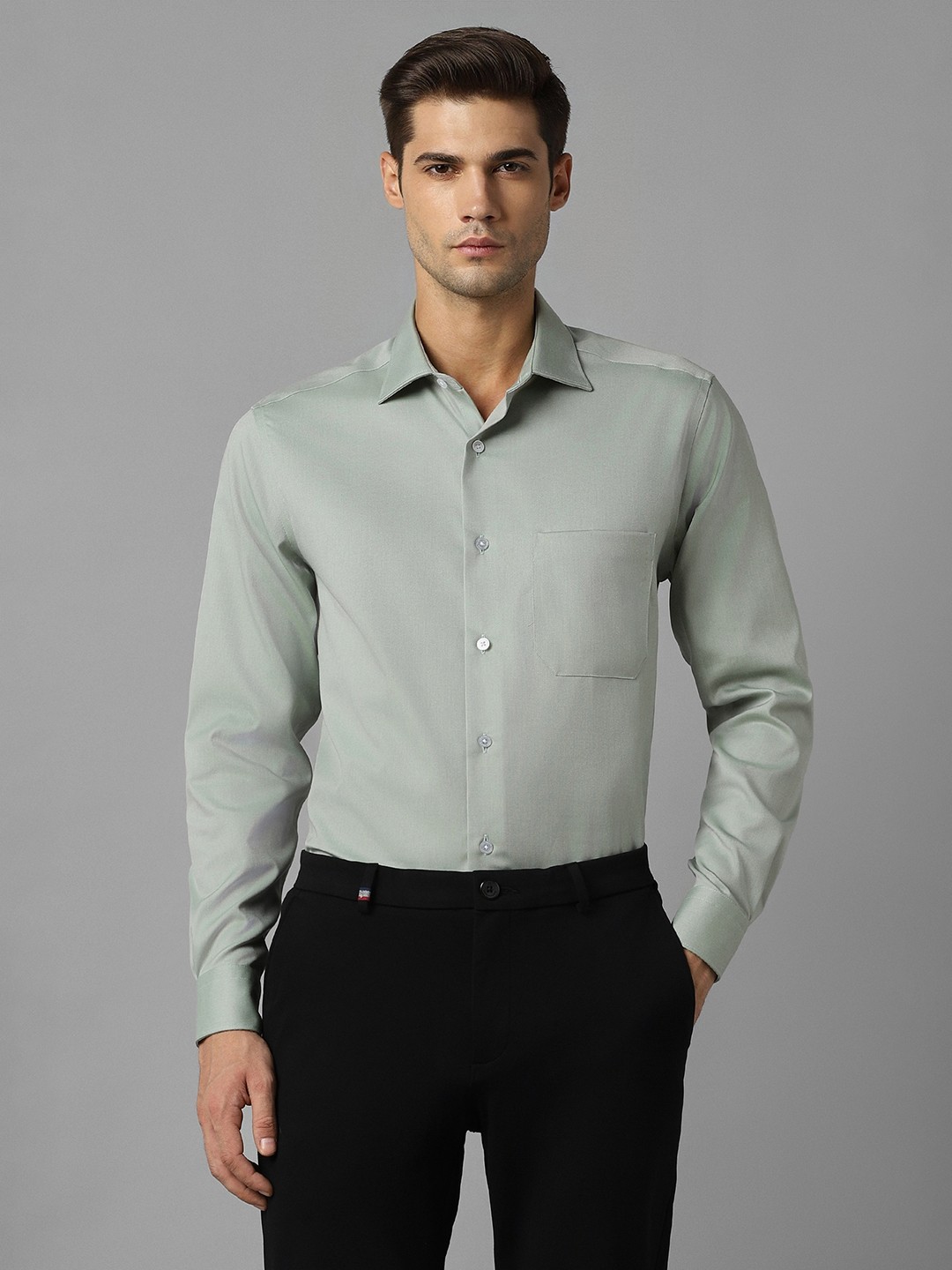 

Louis Philippe Men Opaque Formal Shirt, Green