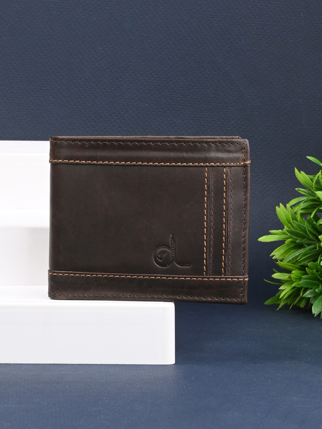 

CLOG LONDON Men Leather Two Fold Wallet, Brown