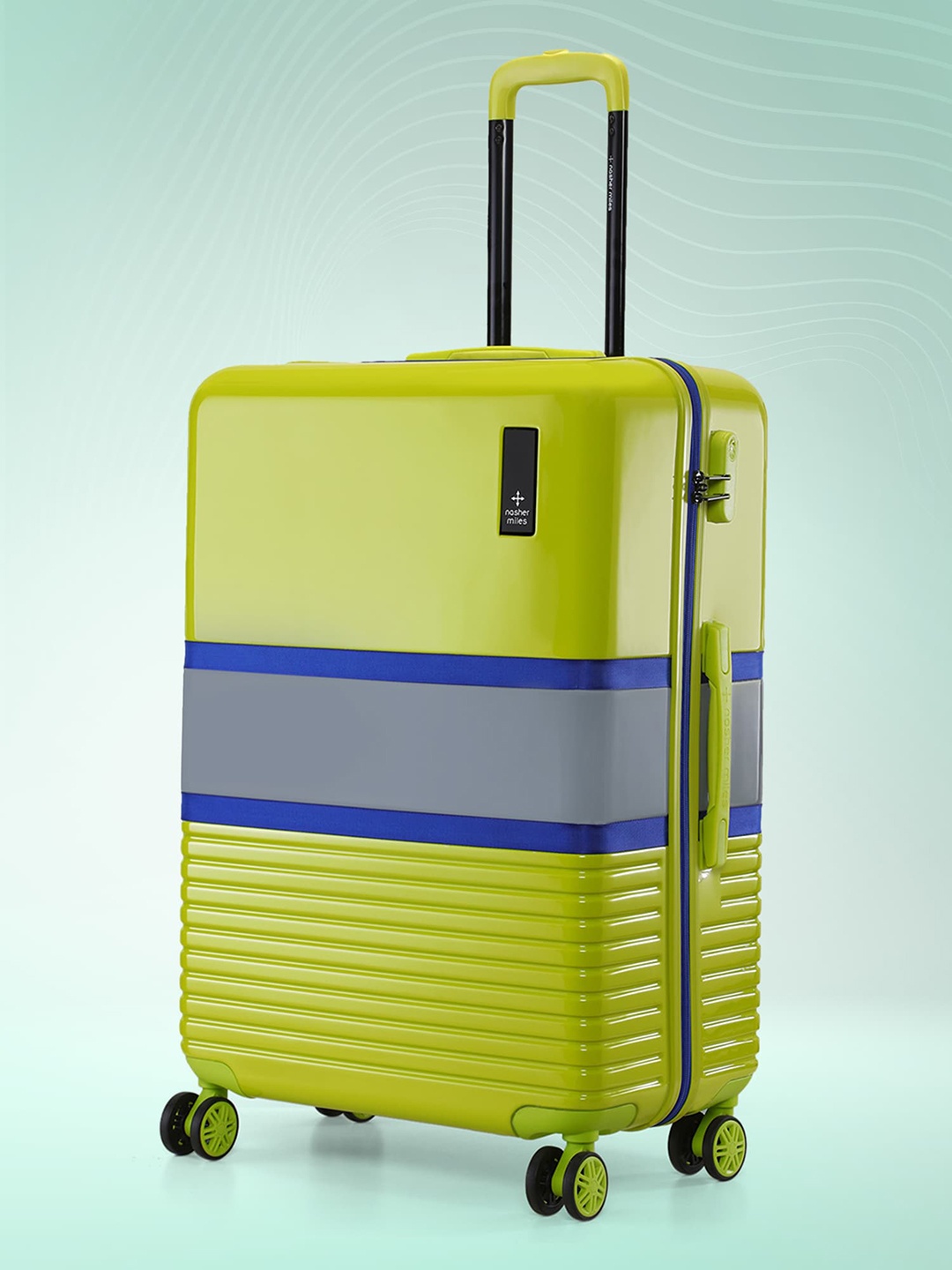 

Nasher Miles Mexico Colourblocked Hard Sided Trolly Bag-115L, Lime green