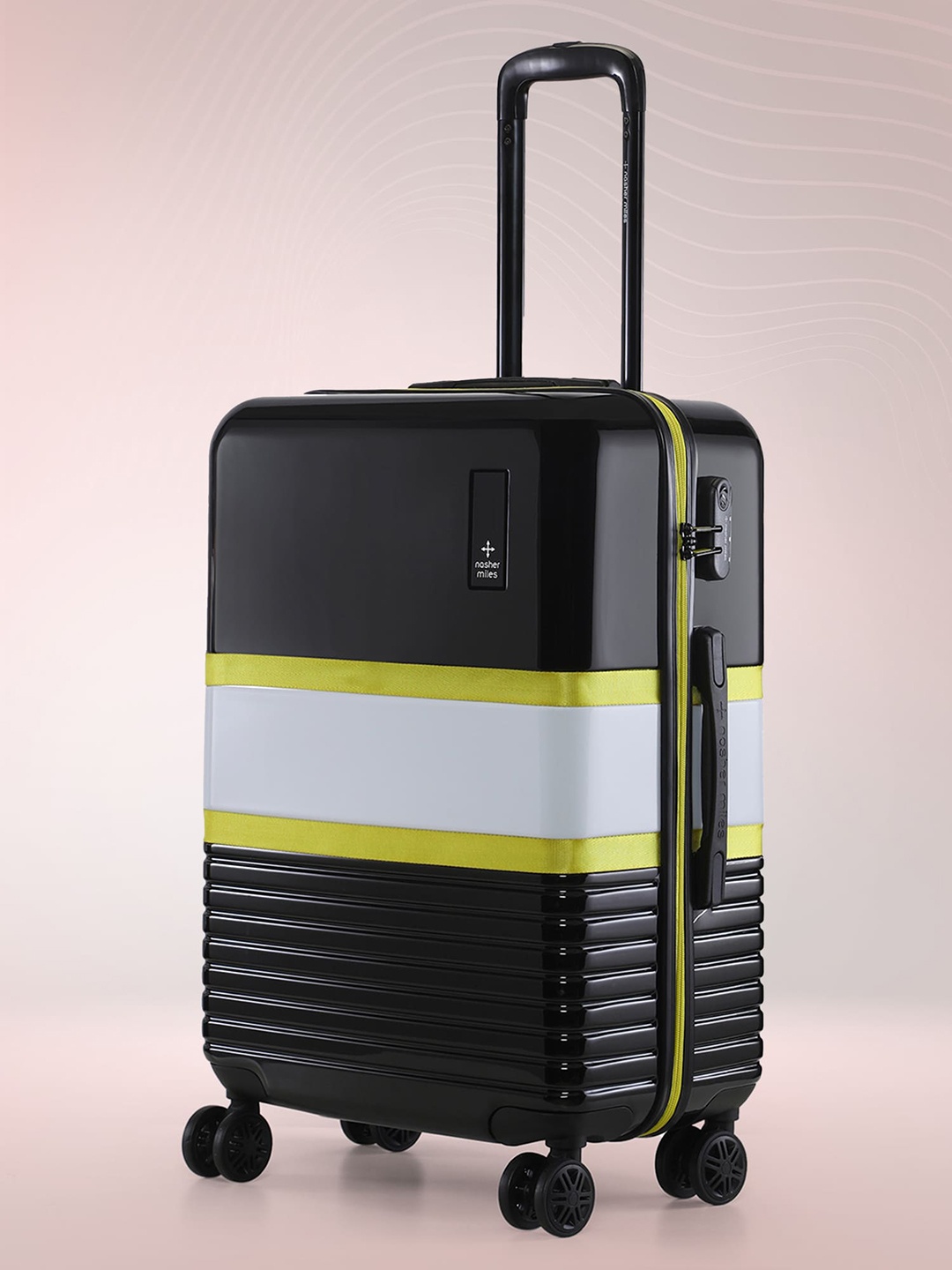 

Nasher Miles Mexico Colourblocked Hard-Sided Medium Trolley Bag-76.0L, Black
