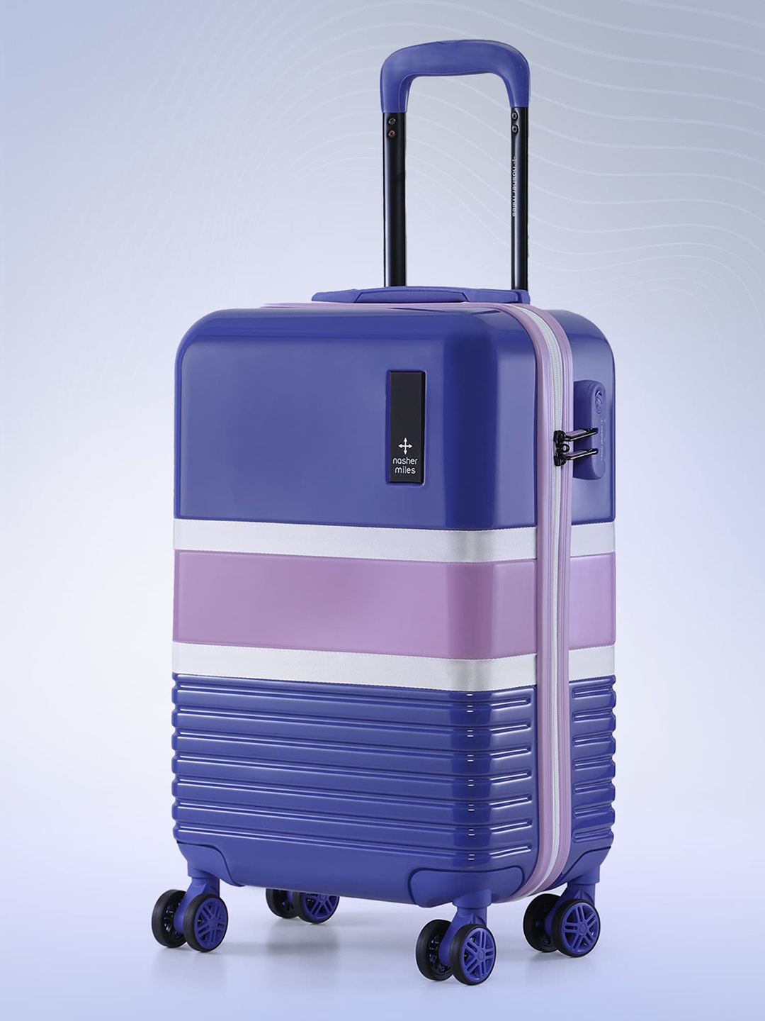 

Nasher Miles Mexico Polycarbonate Cabin Blue Pink Trolley Bag - 20 inch (55cm)
