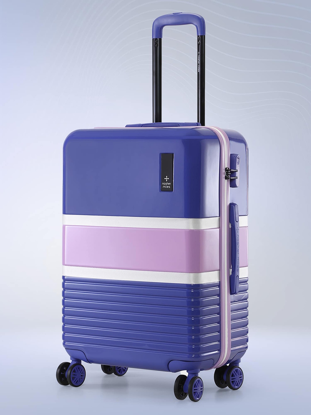 

Nasher Miles Mexico Colourblocked Hard-Sided Medium Trolley Bag-76.0L, Blue
