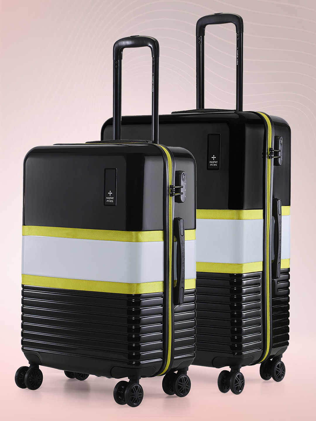 

Nasher Miles Mexico Set Of 2 Hard-Sided Trolley Bags- 75 cm, Black
