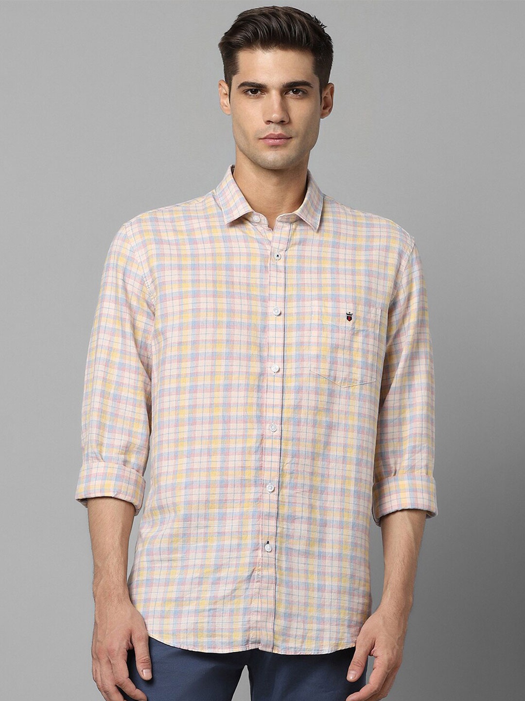 

Louis Philippe Sport Slim Fit Checked Casual Shirt, Cream