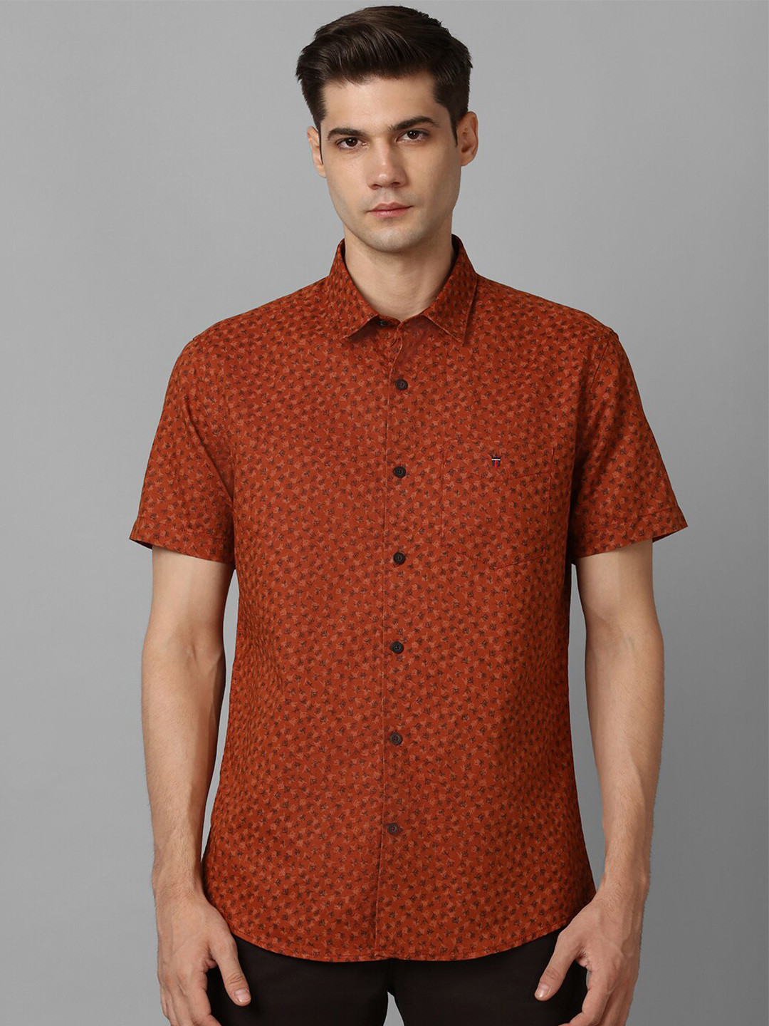 

Louis Philippe Sport Slim Fit Floral Printed Casual Shirt, Rust