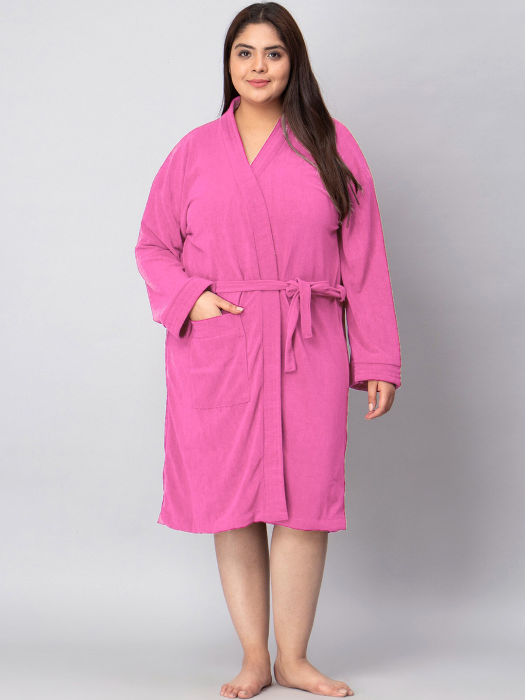 

LacyLook Women Plus Size Pink Bath Robe