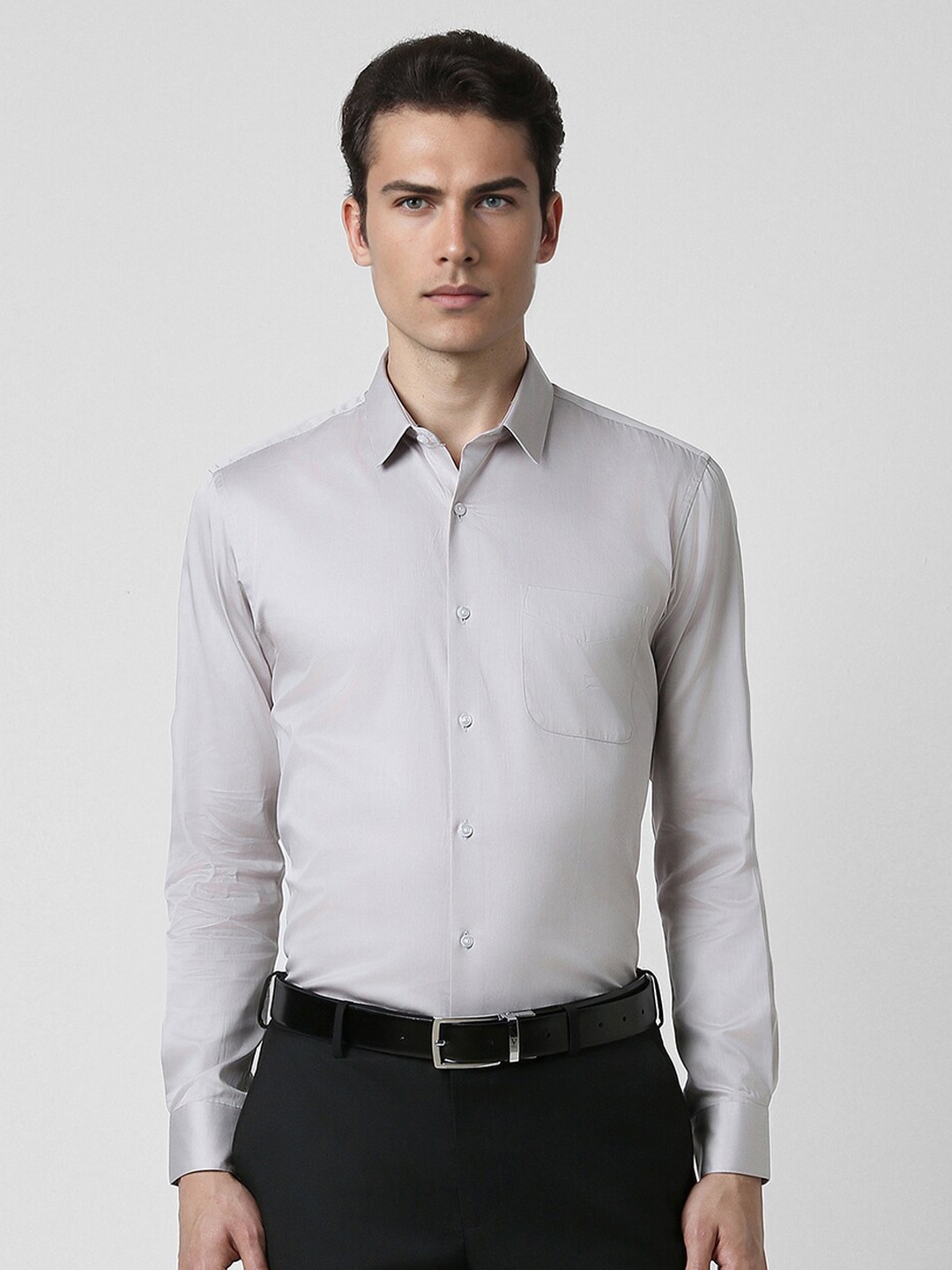 

Peter England Regular Fit Spread Collar Cotton Formal Shirt, Grey