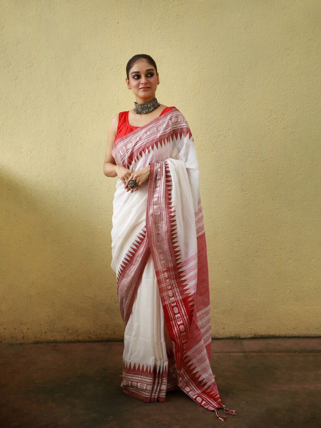 

RODDUR Pure Cotton Saree, White