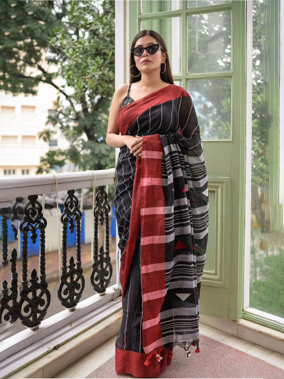 

RODDUR Pure Cotton Saree, White